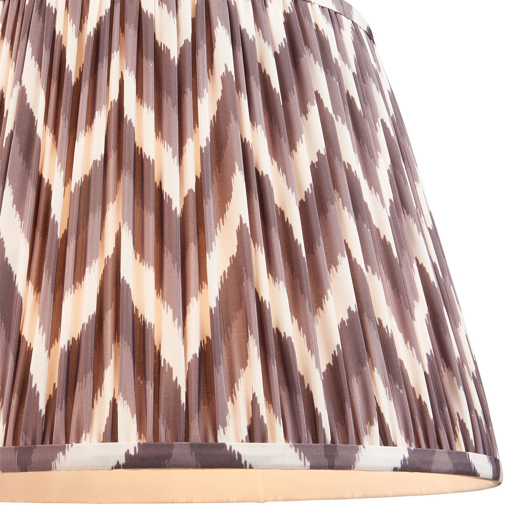 Endon Zigzag Single Light Shade 40cm - Pearl Grey Fabric