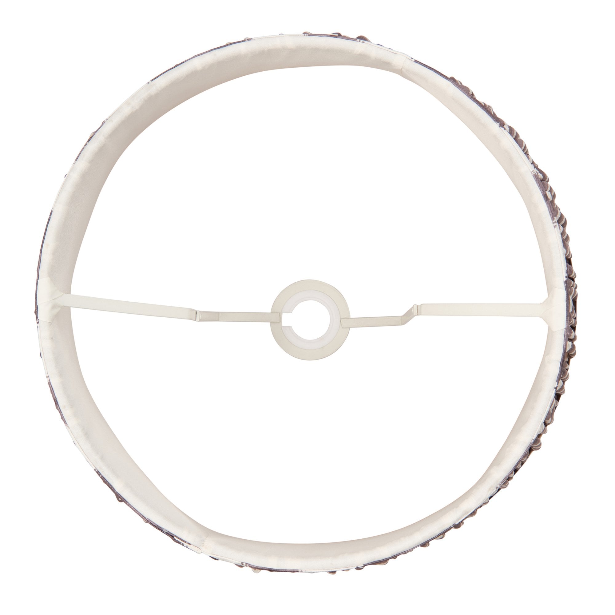 Endon Zigzag Single Light Shade 40cm - Pearl Grey Fabric