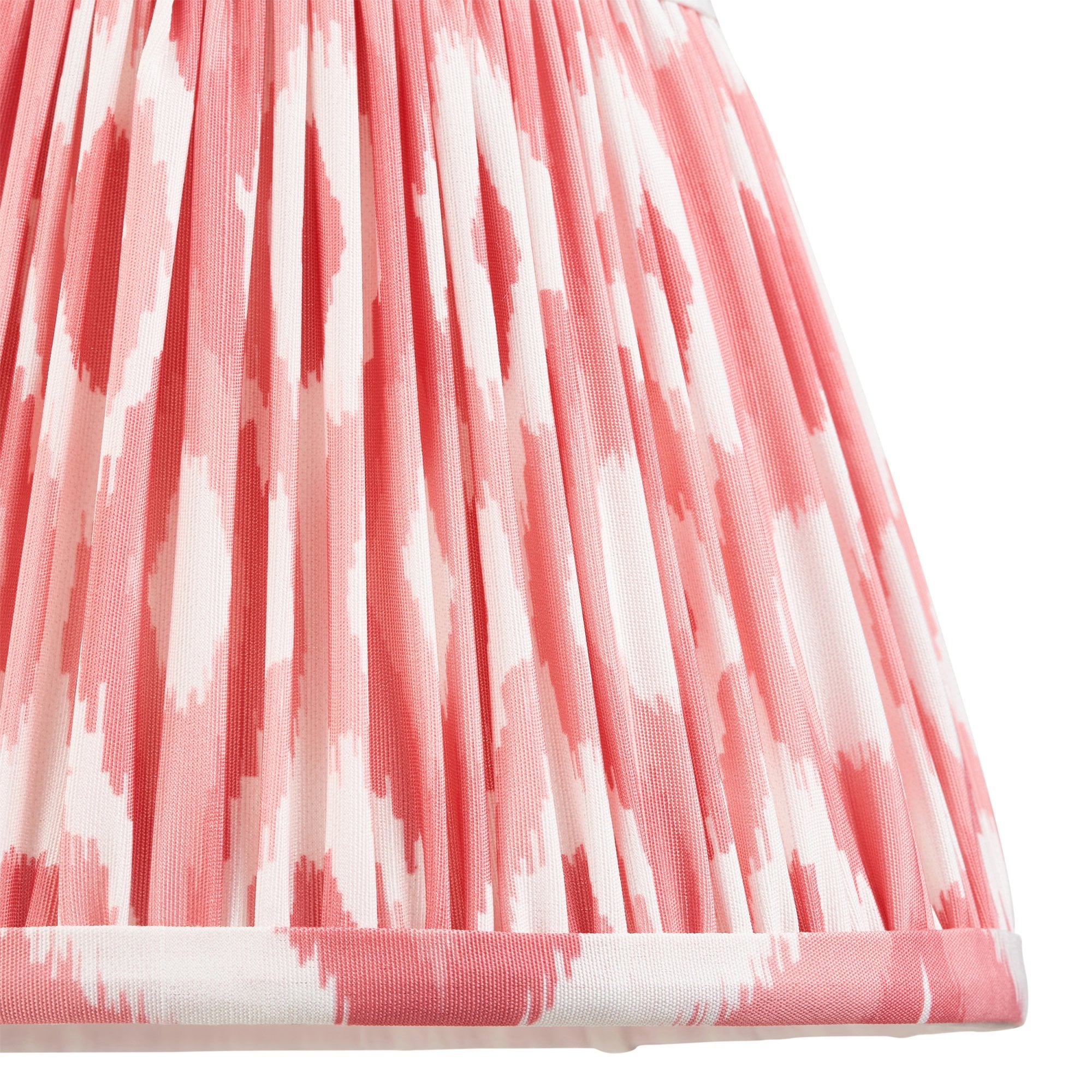 Endon Ikat Single Light Shade 20cm - Coral Pink Fabric