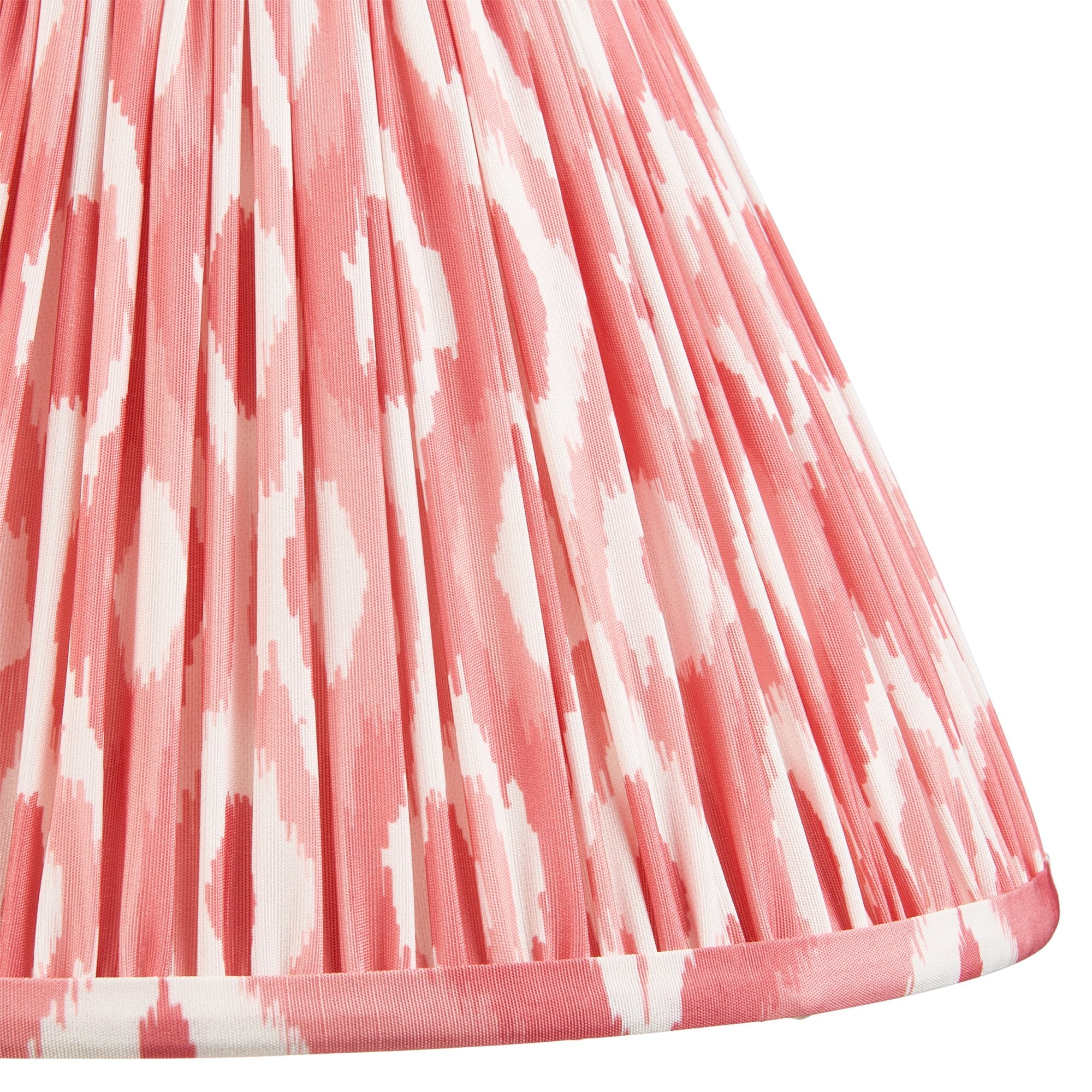Endon Ikat Single Light Shade 30cm- Coral Pink Fabric