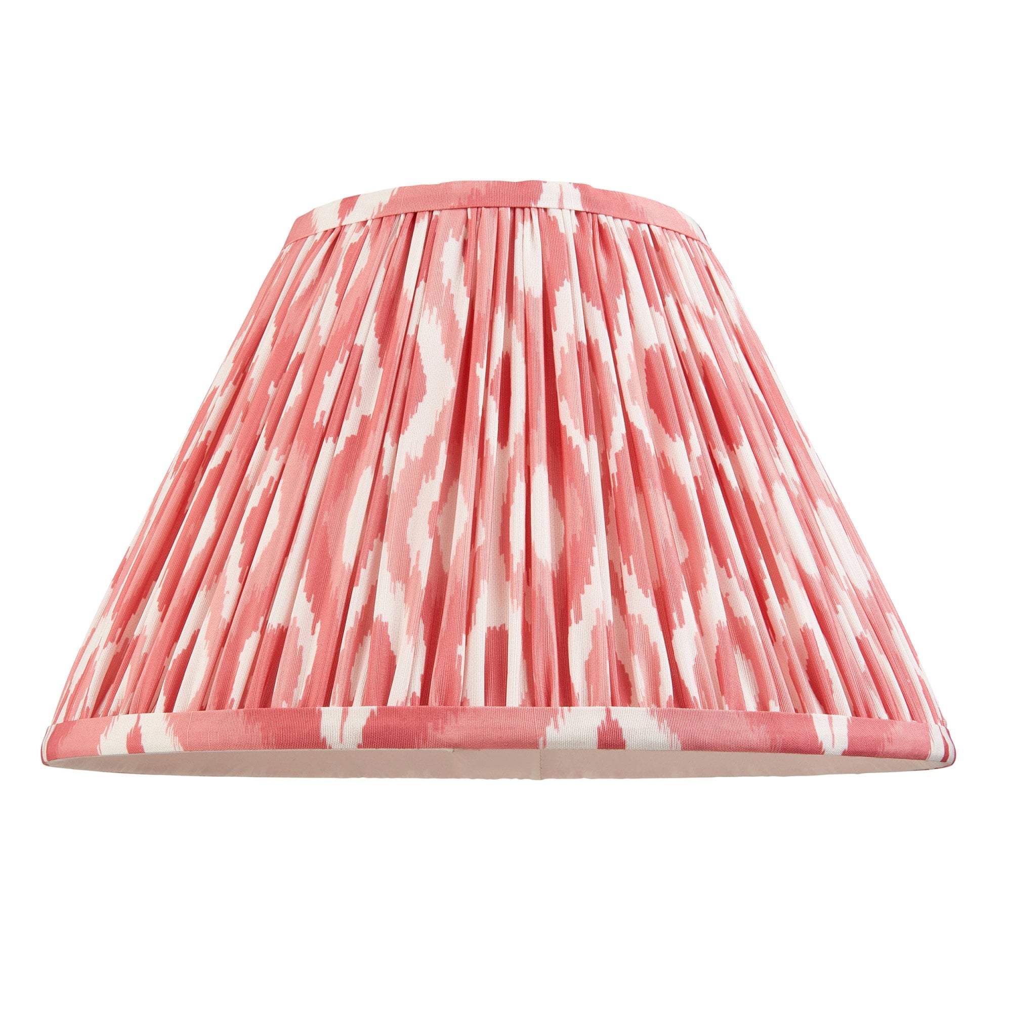 Endon Ikat Single Light Shade 30cm- Coral Pink Fabric
