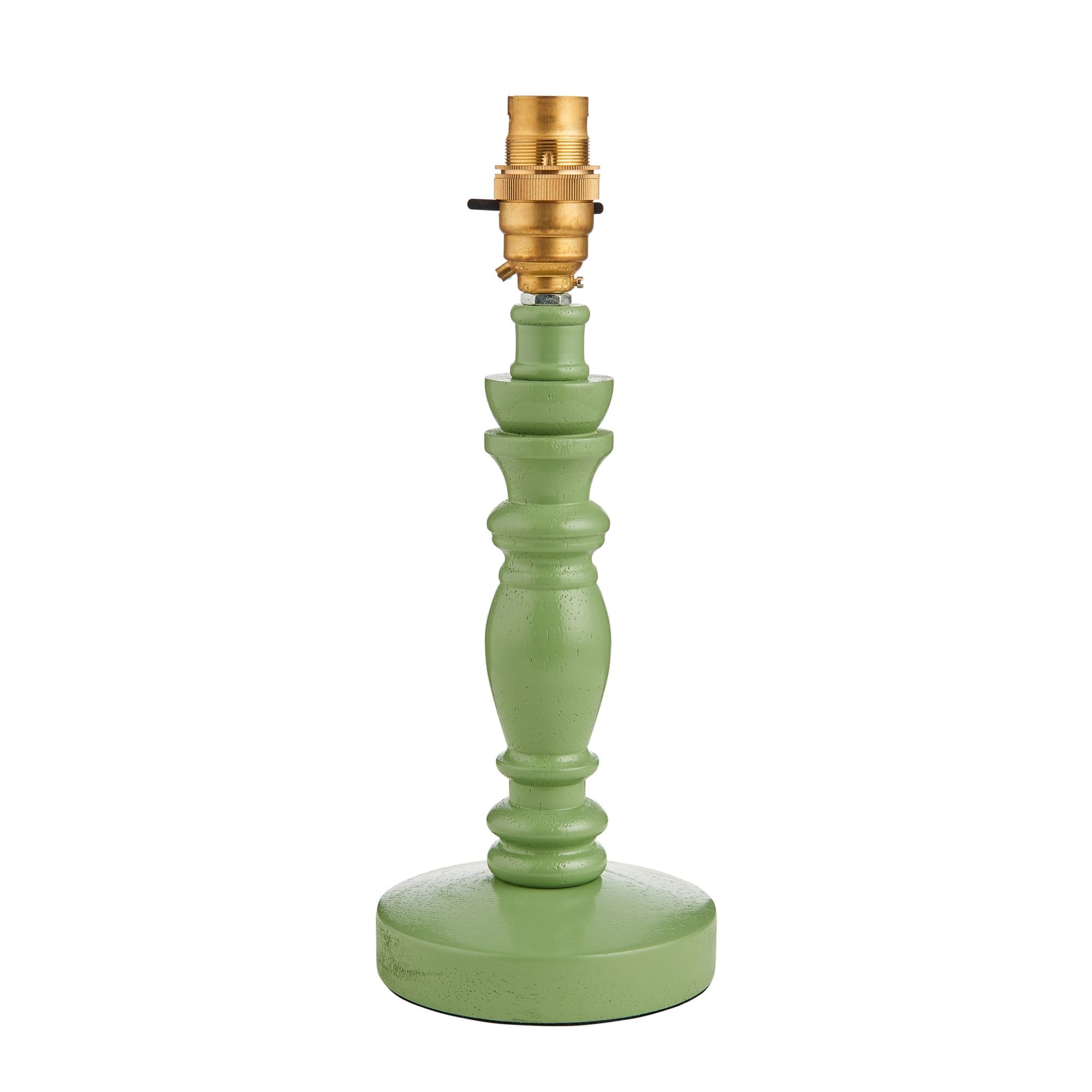 Endon Bibury Single Light Table Lamp - Satin Cotswold Green Paint & Brushed Aged Brass Plate