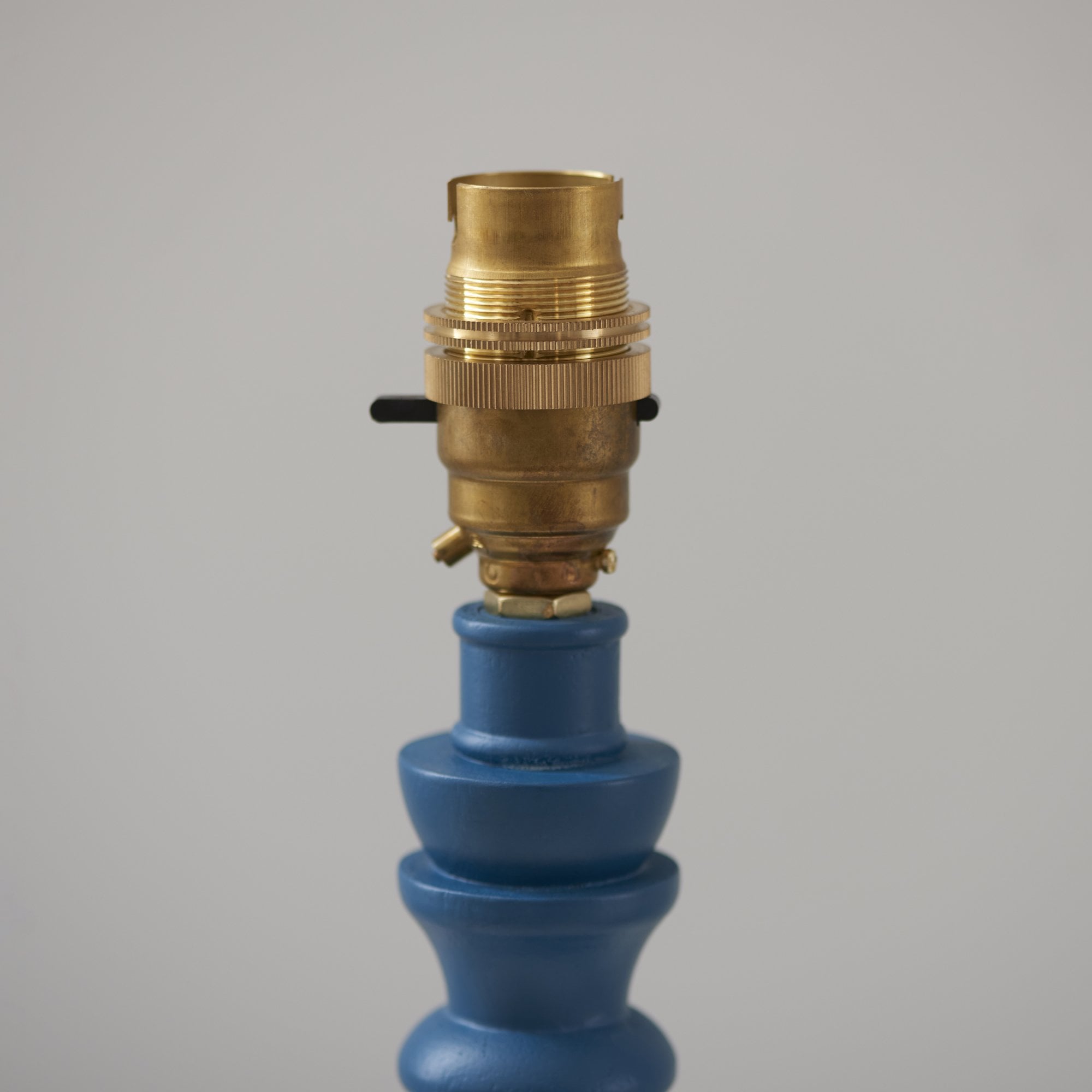 Endon Bibury Single Light Table Lamp - Satin Marlin Blue Paint & Brushed Aged Brass Plate