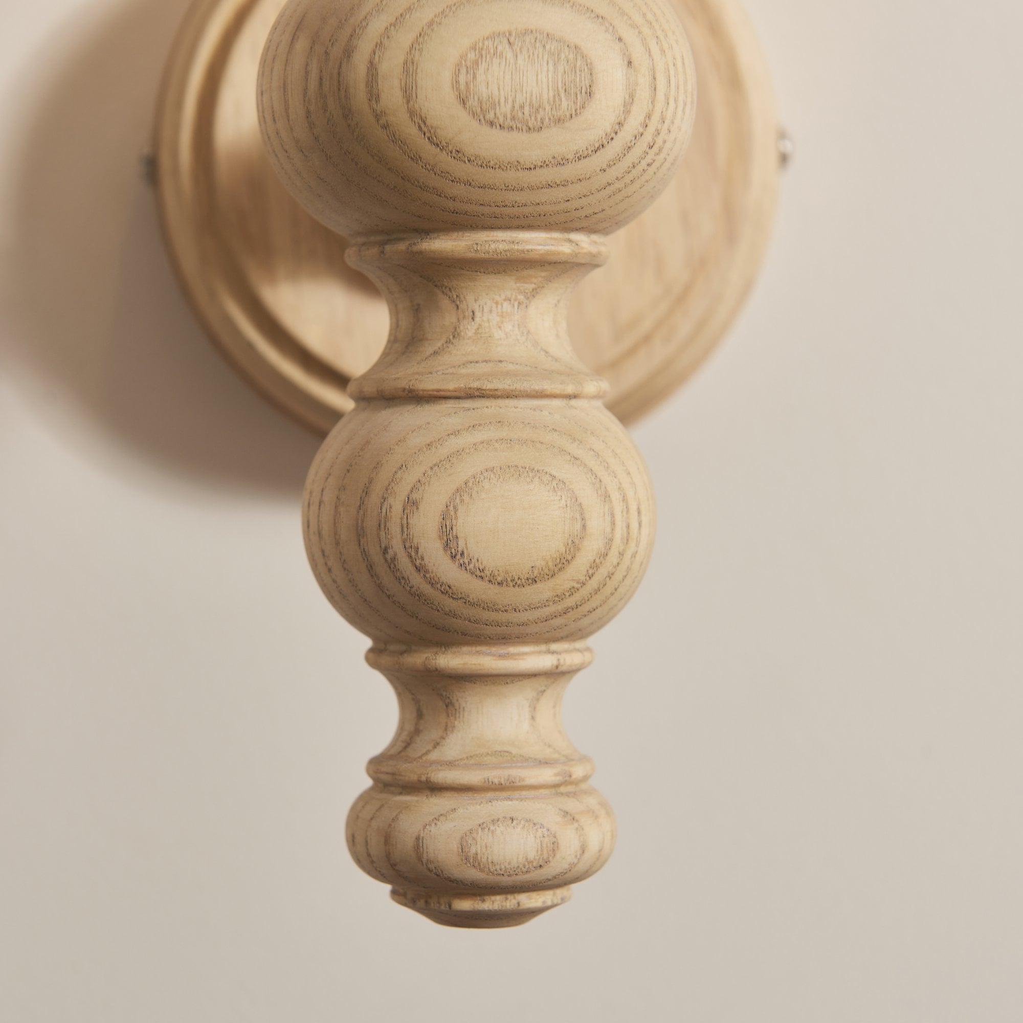 Endon Bibury Single Light Wall - Natural Ash & Brushed Aged Brass Plate