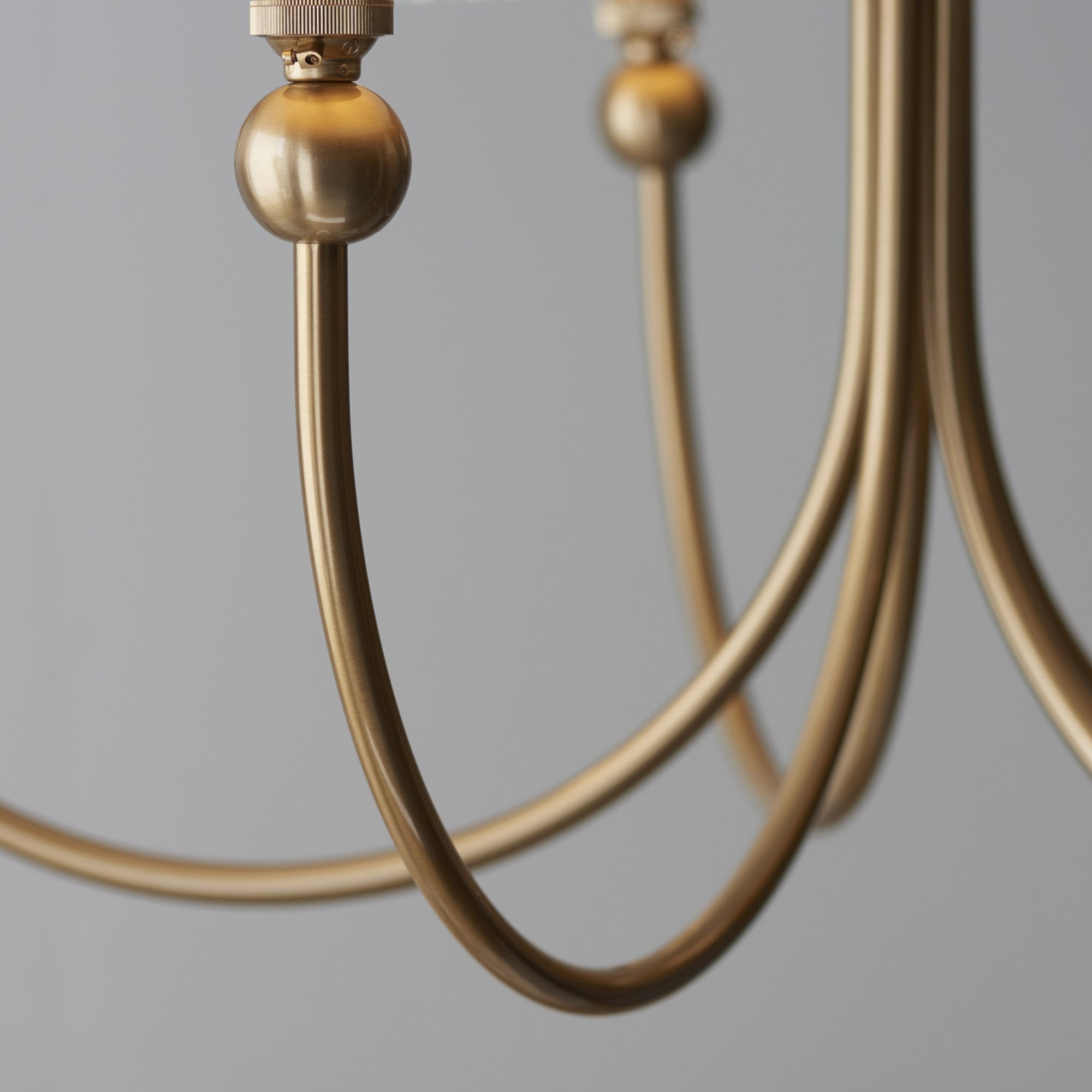Endon Santiago Curved 5 Light Pendant - Brushed Aged Brass Plate