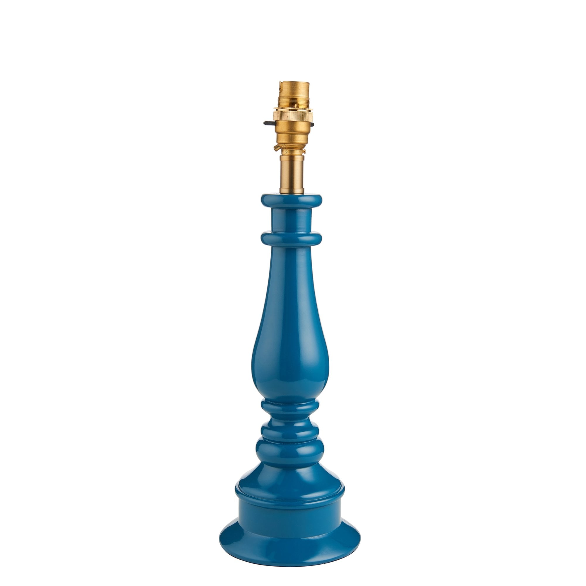 Endon Myrtle Single Light Table Lamp - Marlin Blue & Warm Brass Plate