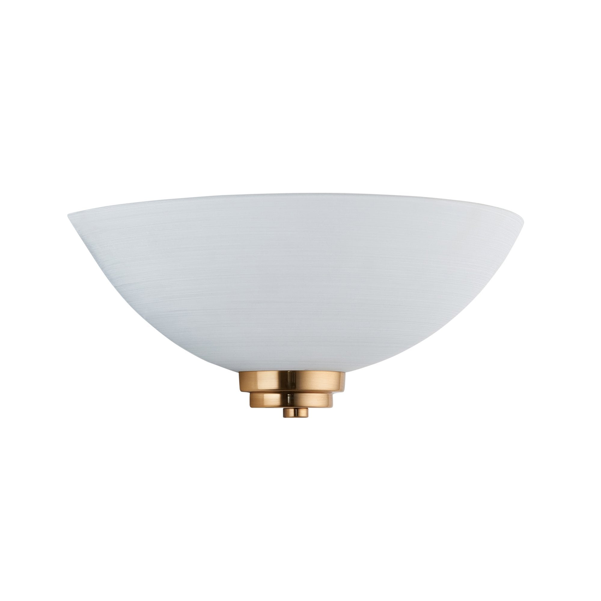 Endon Welles Single Light Wall - Brushed Aged Brass Plate & White Glass
