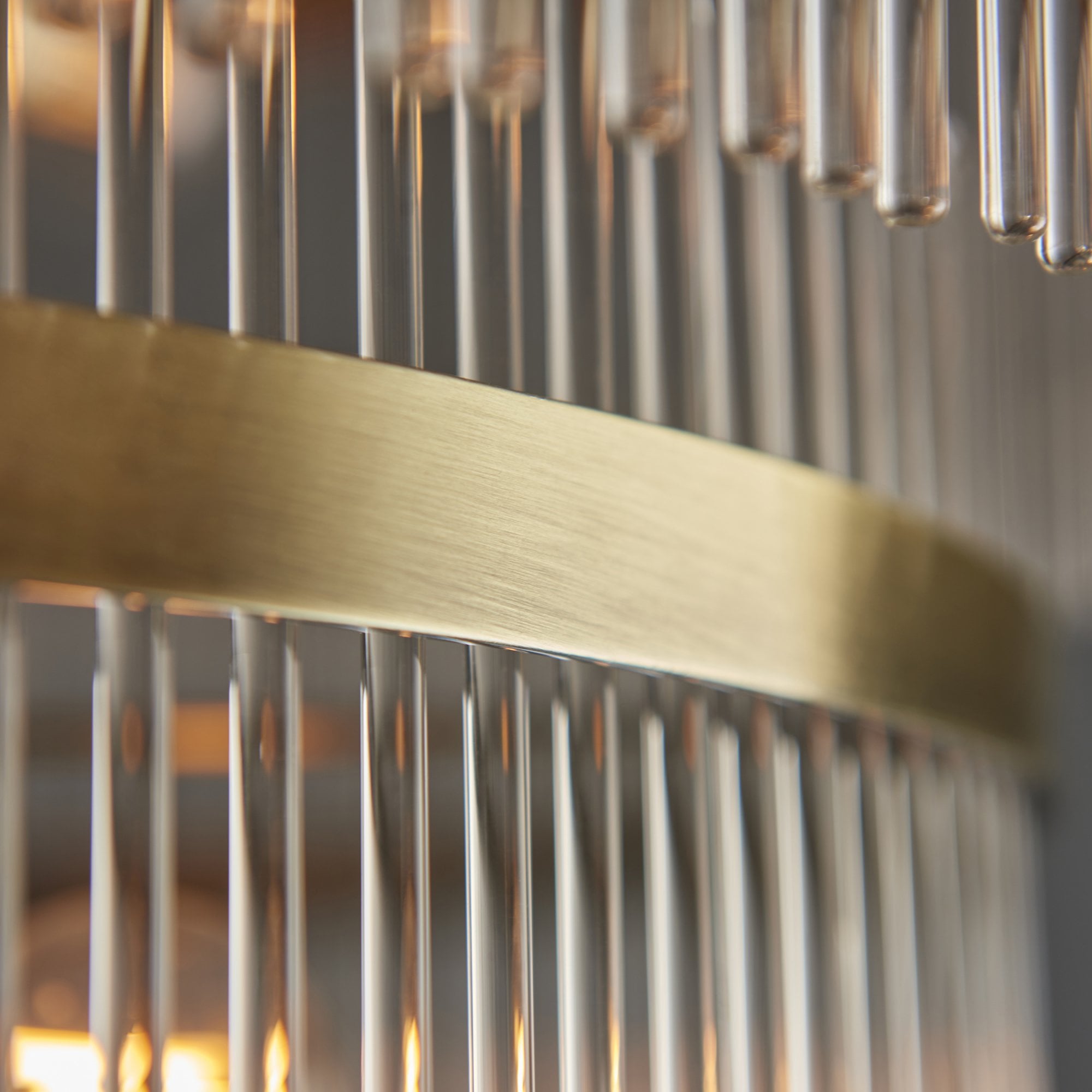 Endon Marietta Grand 21 Light Tiered Pendant - Antique Brass Plate & Clear Glass