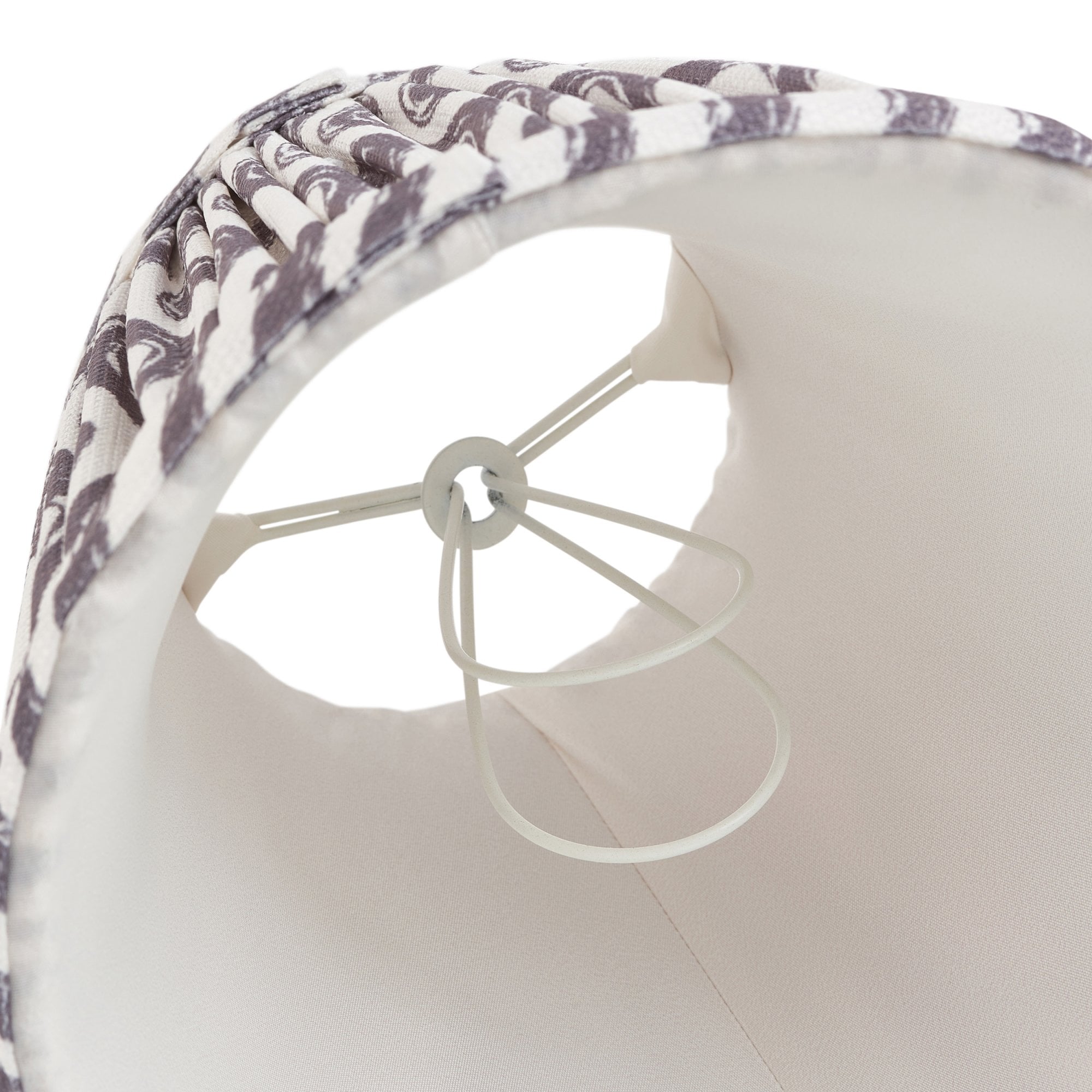 Endon Ripple Single Light Shade 16cm - Pearl Grey Fabric