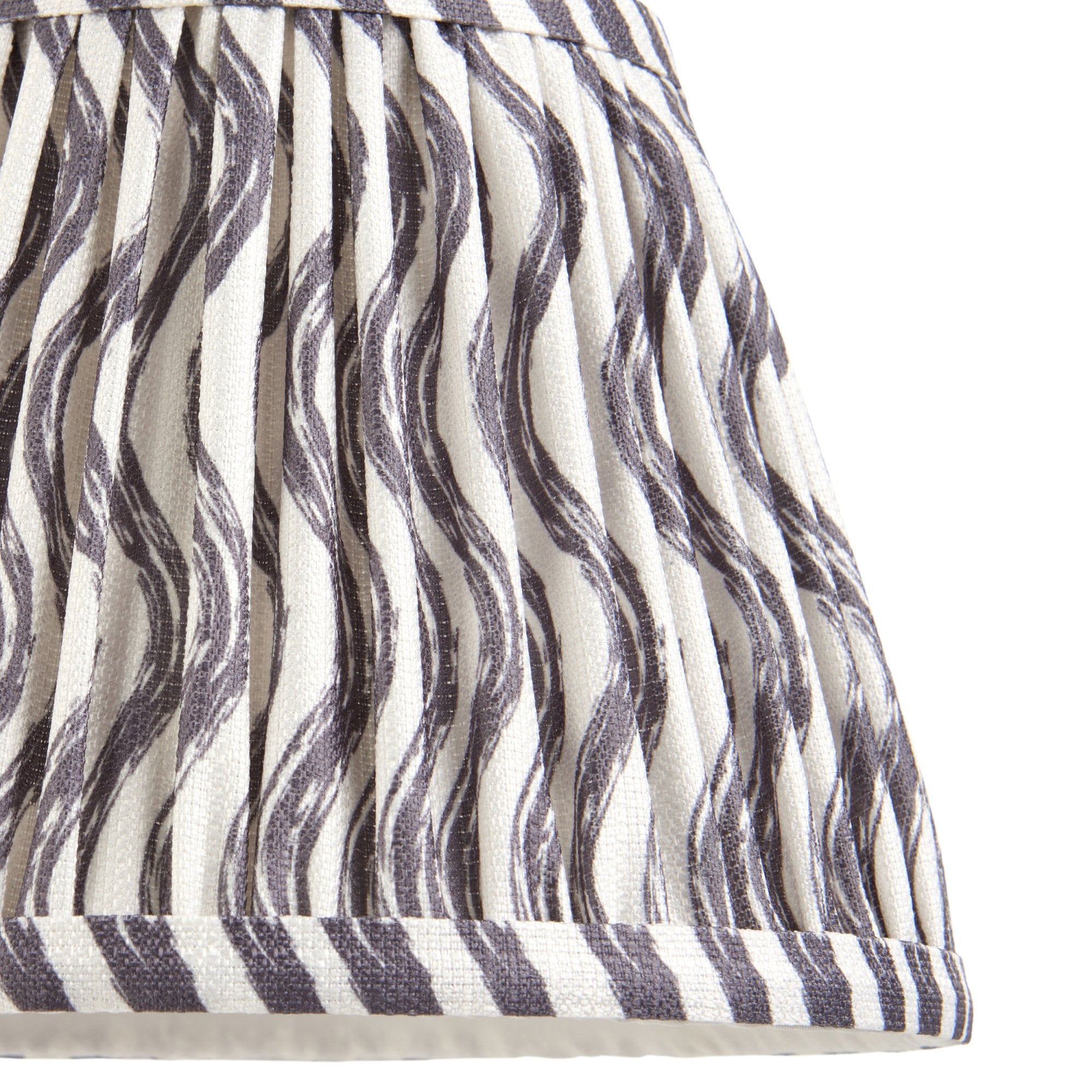 Endon Ripple Single Light Shade 20cm - Pearl Grey Fabric