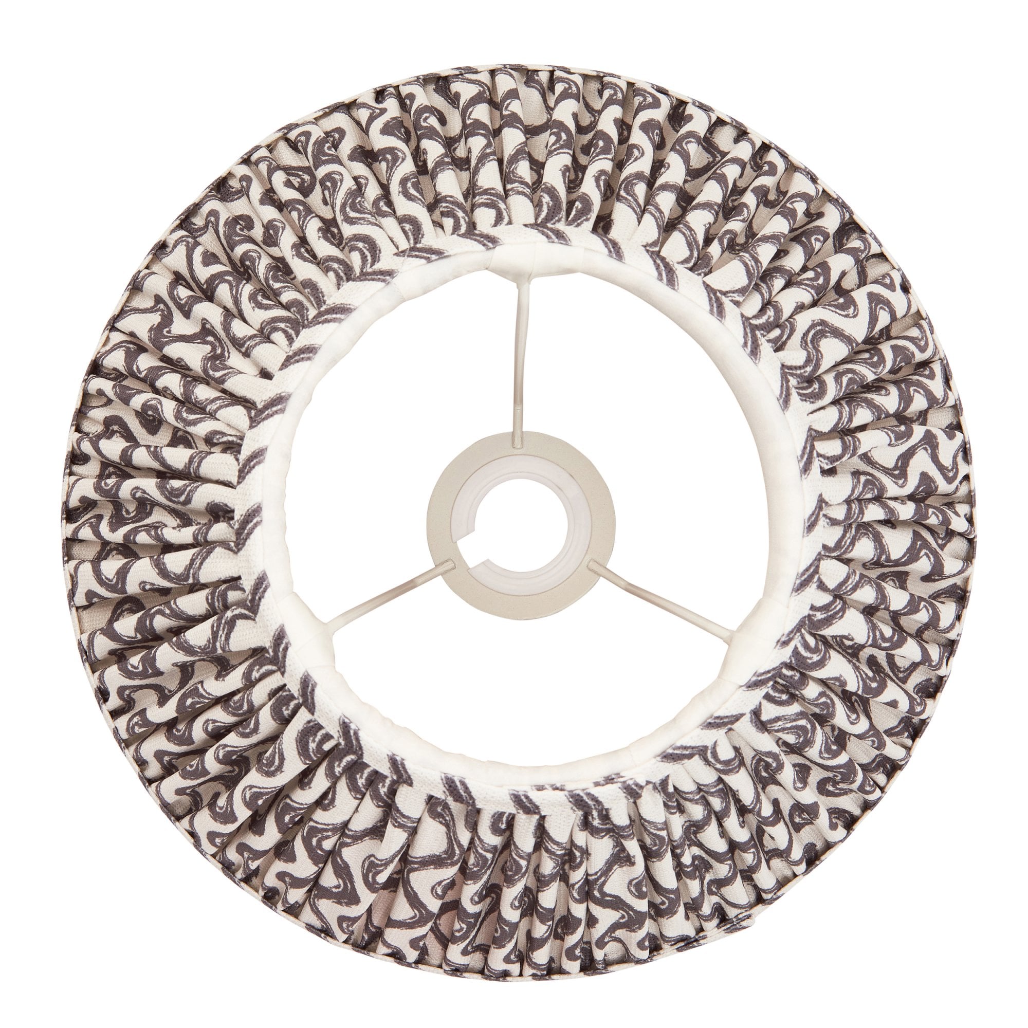 Endon Ripple Single Light Shade 30cm - Pearl Grey Fabric