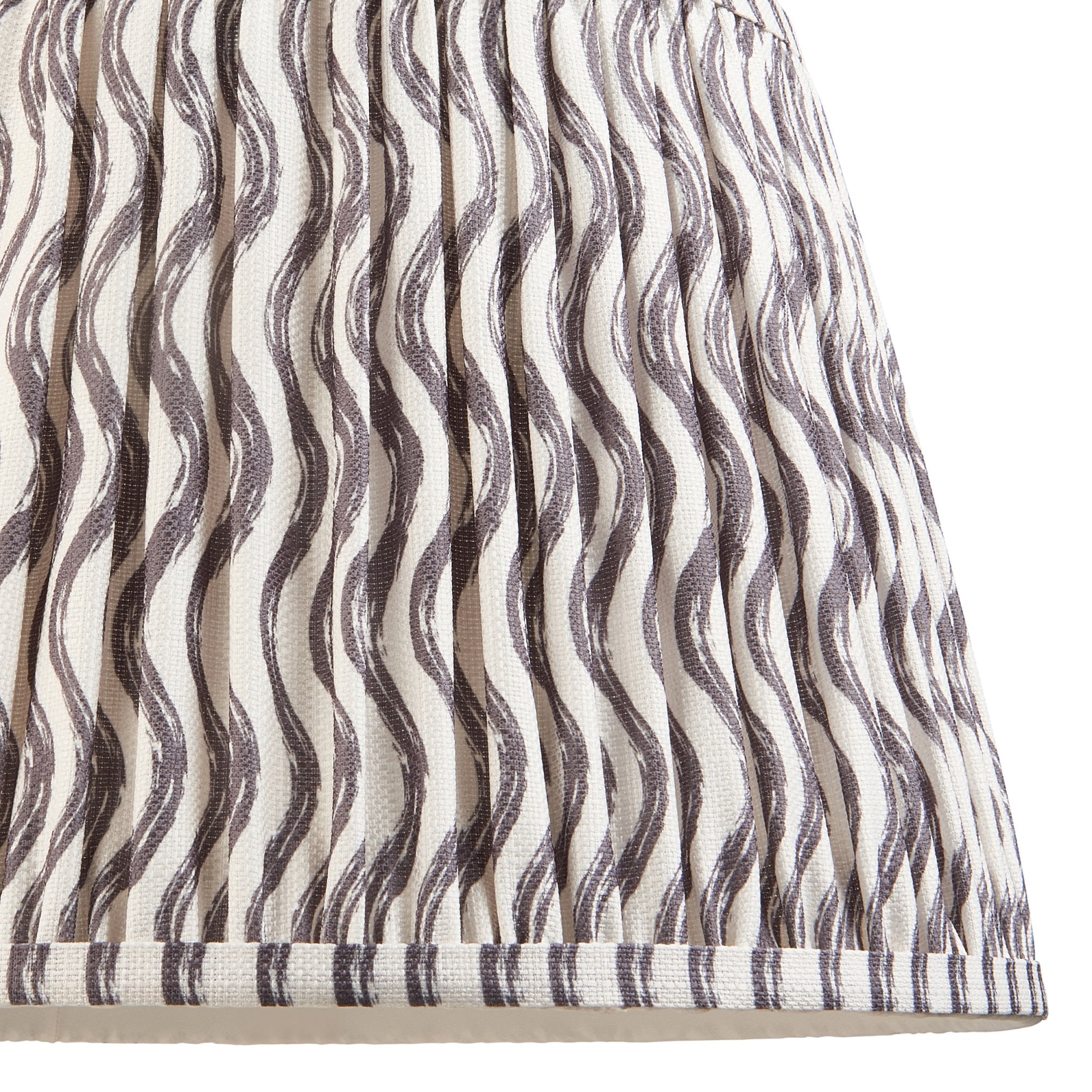 Endon Ripple Single Light Shade 35cm - Pearl Grey Fabric