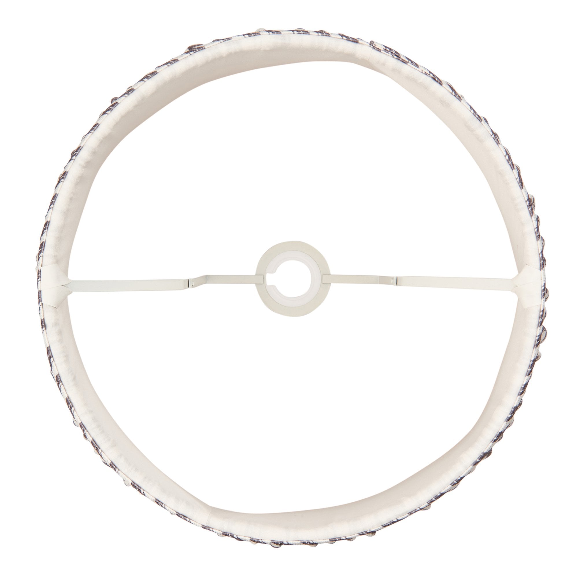 Endon Ripple Single Light Shade 35cm - Pearl Grey Fabric