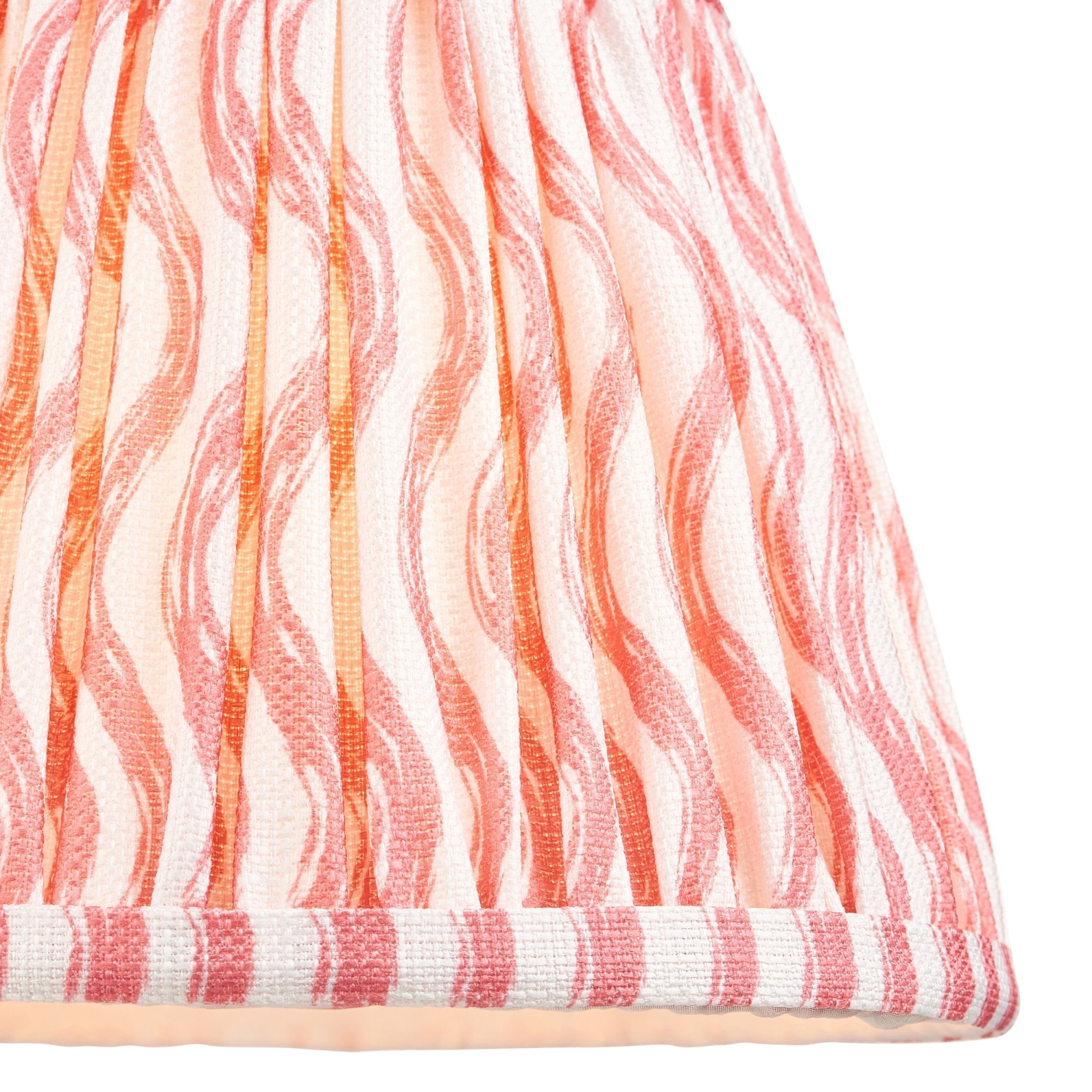 Endon Ripple Single Light Shade 20cm - Coral Pink Fabric