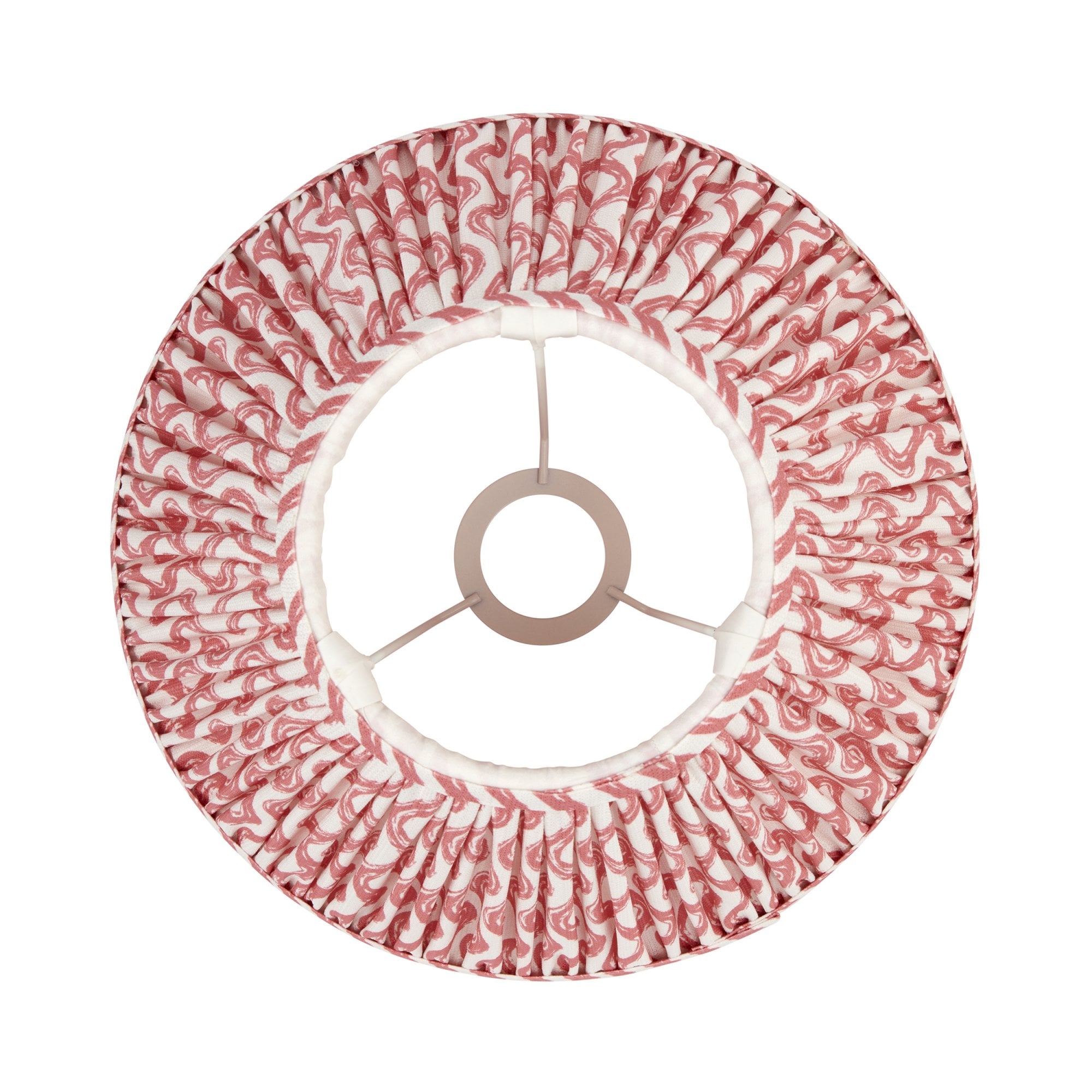 Endon Ripple Single Light Shade 30cm - Coral Pink Fabric