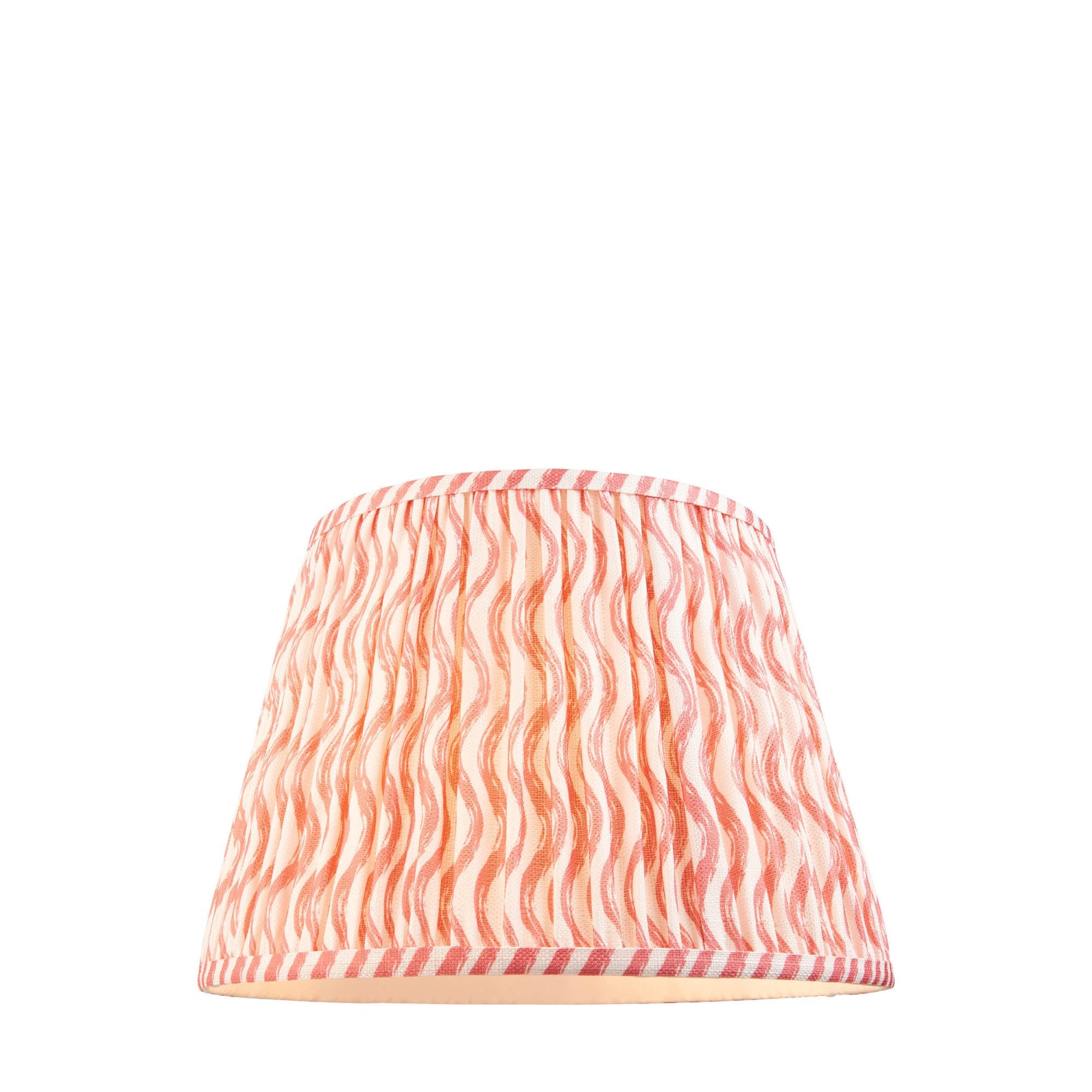 Endon Ripple Single Light Shade 35cm - Coral Pink Fabric