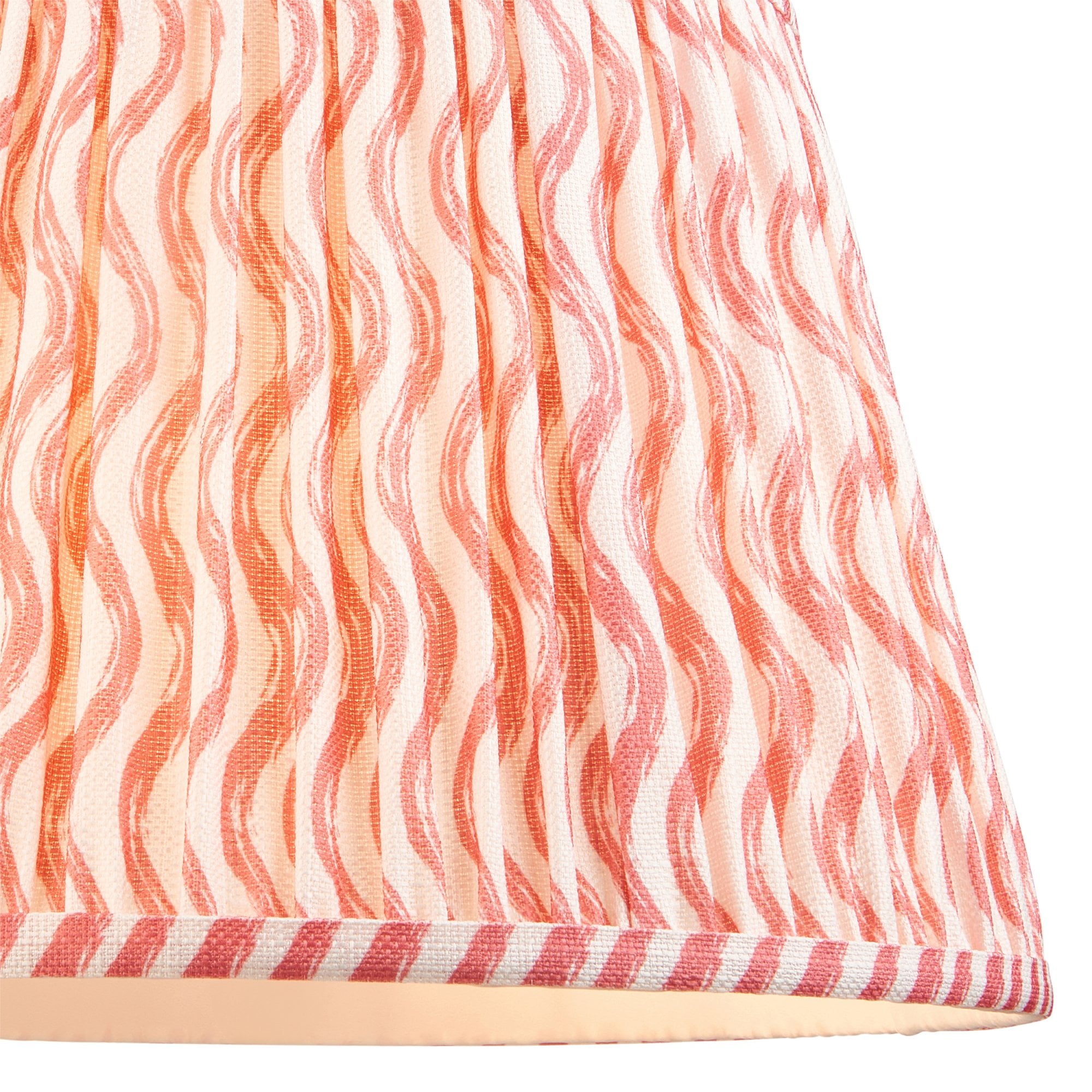 Endon Ripple Single Light Shade 35cm - Coral Pink Fabric
