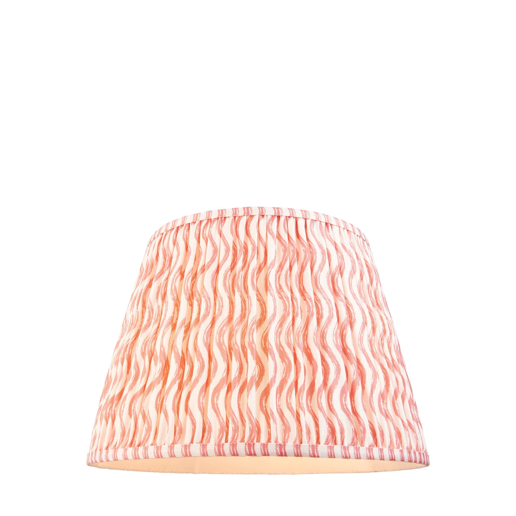 Endon Ripple Single Light Shade 40cm - Coral Pink Fabric