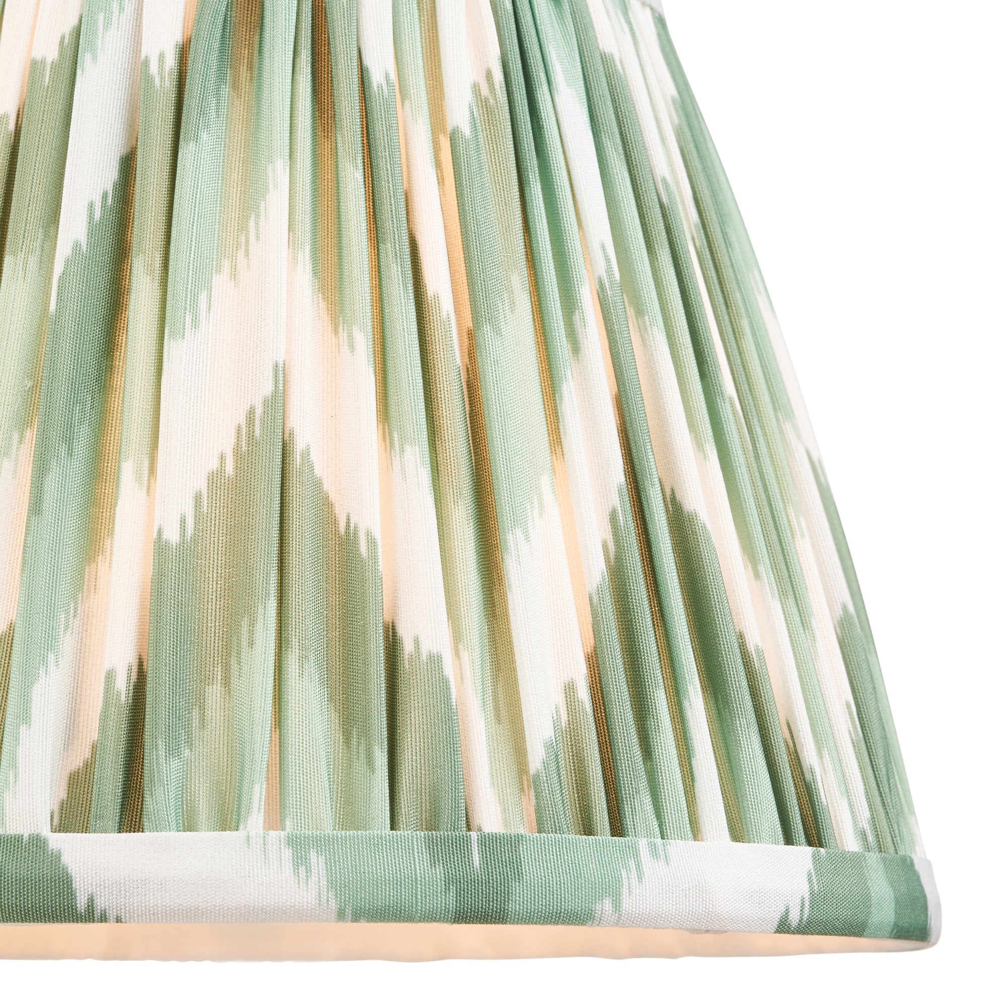 Endon Zigzag Single Light Shade 20cm - Cotswold Green Fabric