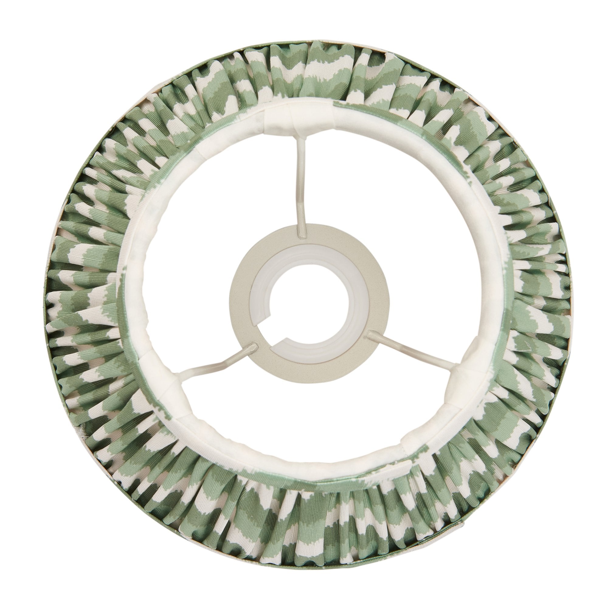 Endon Zigzag Single Light Shade 20cm - Cotswold Green Fabric