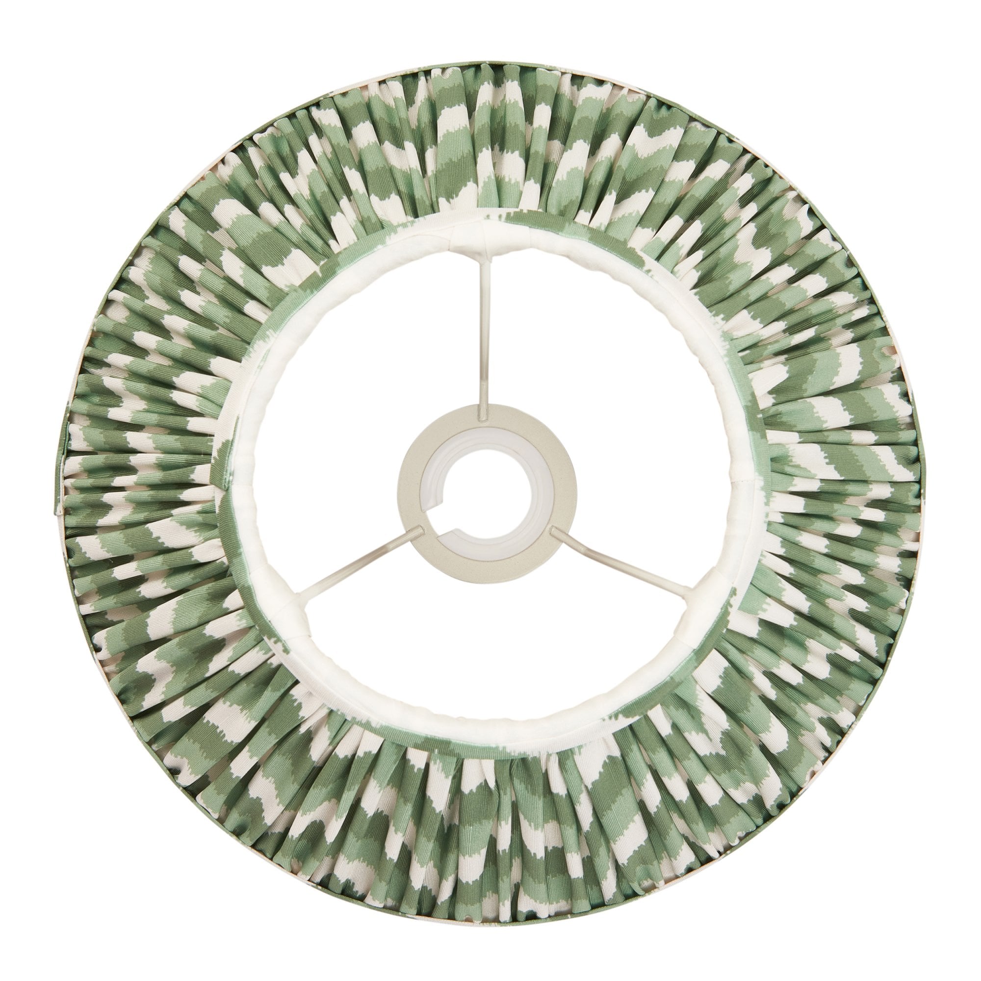 Endon Zigzag Single Light Shade 30cm - Cotswold Green Fabric