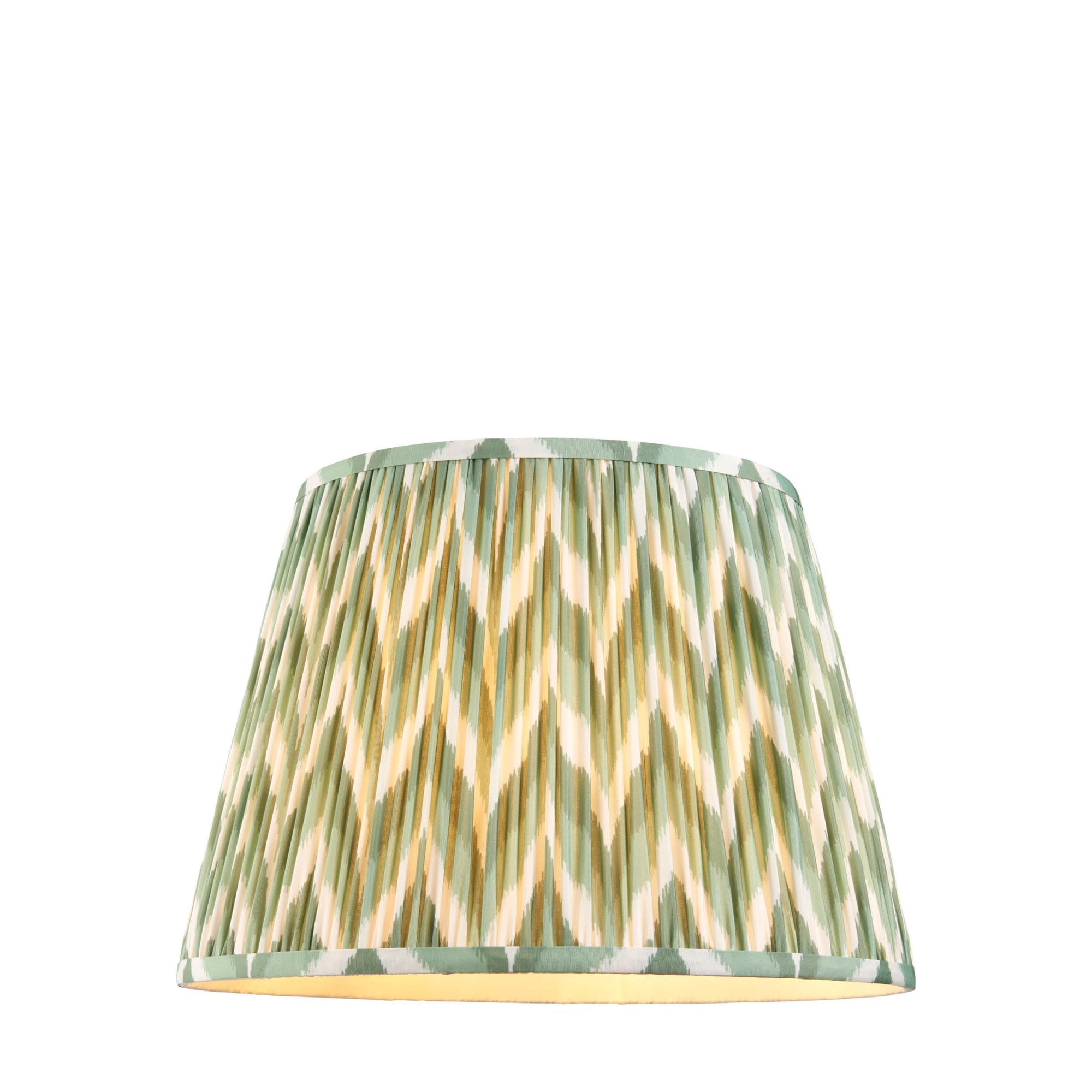 Endon Zigzag Single Light Shade 40cm - Cotswold Green Fabric