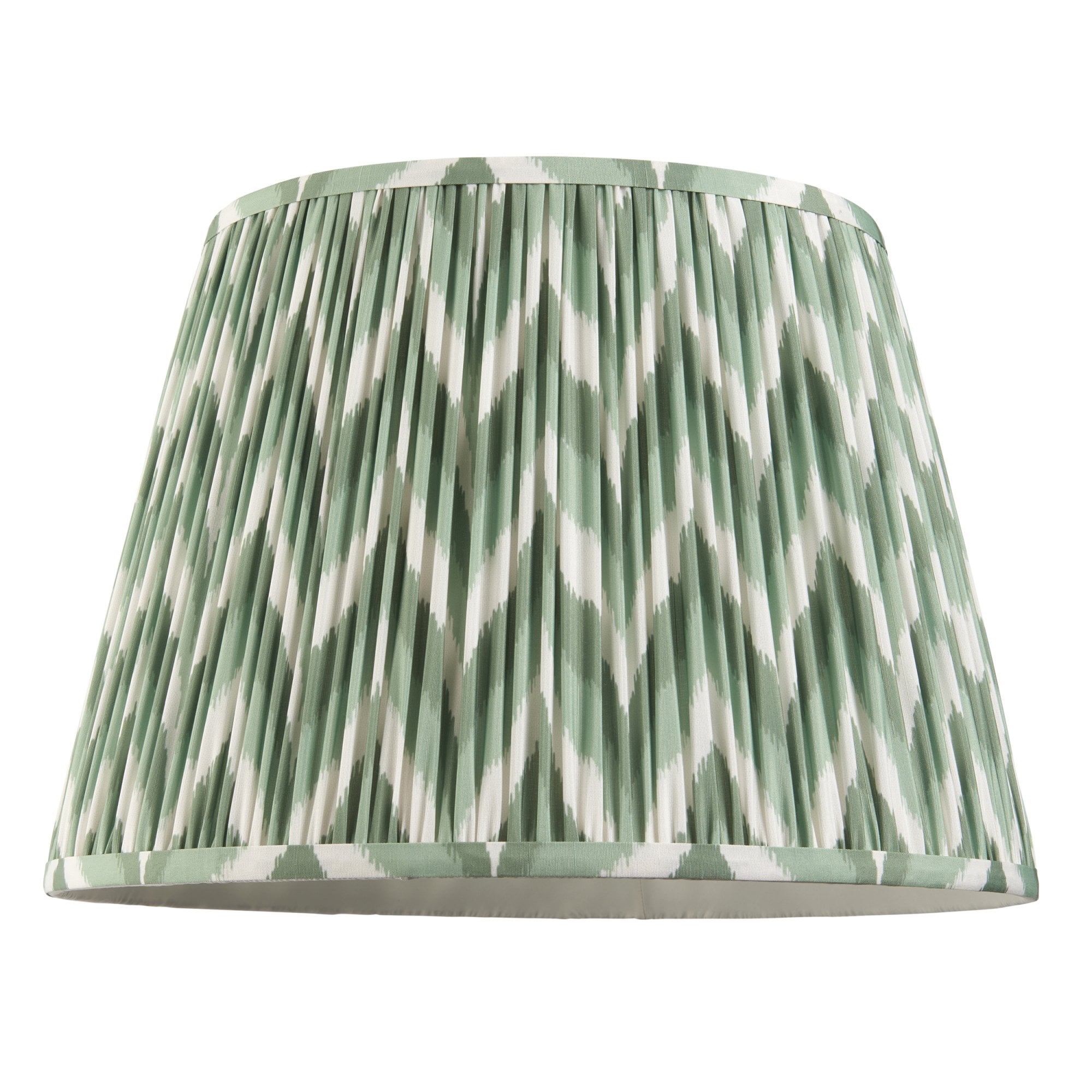 Endon Zigzag Single Light Shade 40cm - Cotswold Green Fabric
