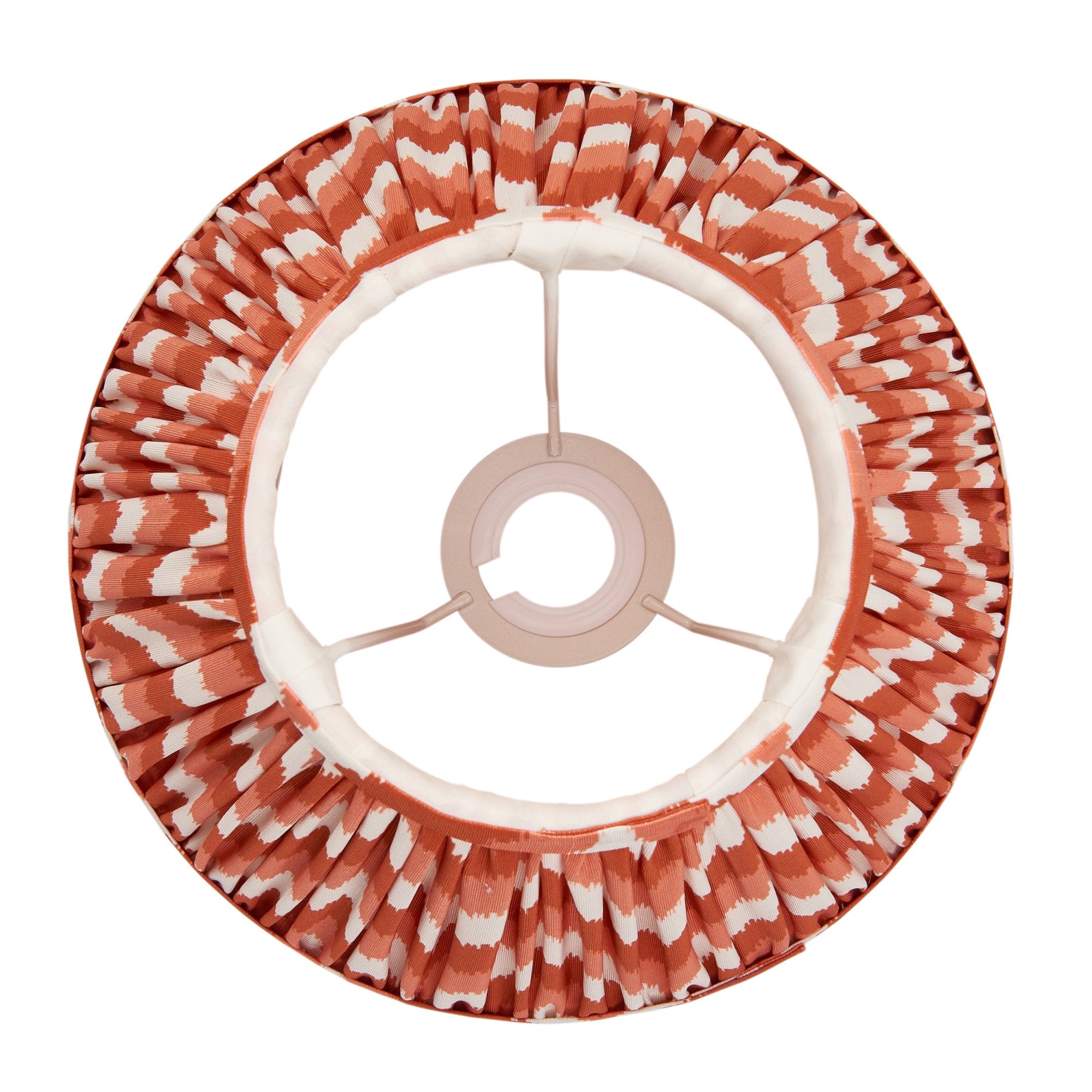 Endon Zigzag Single Light Shade 25cm - Apricot Orange Fabric