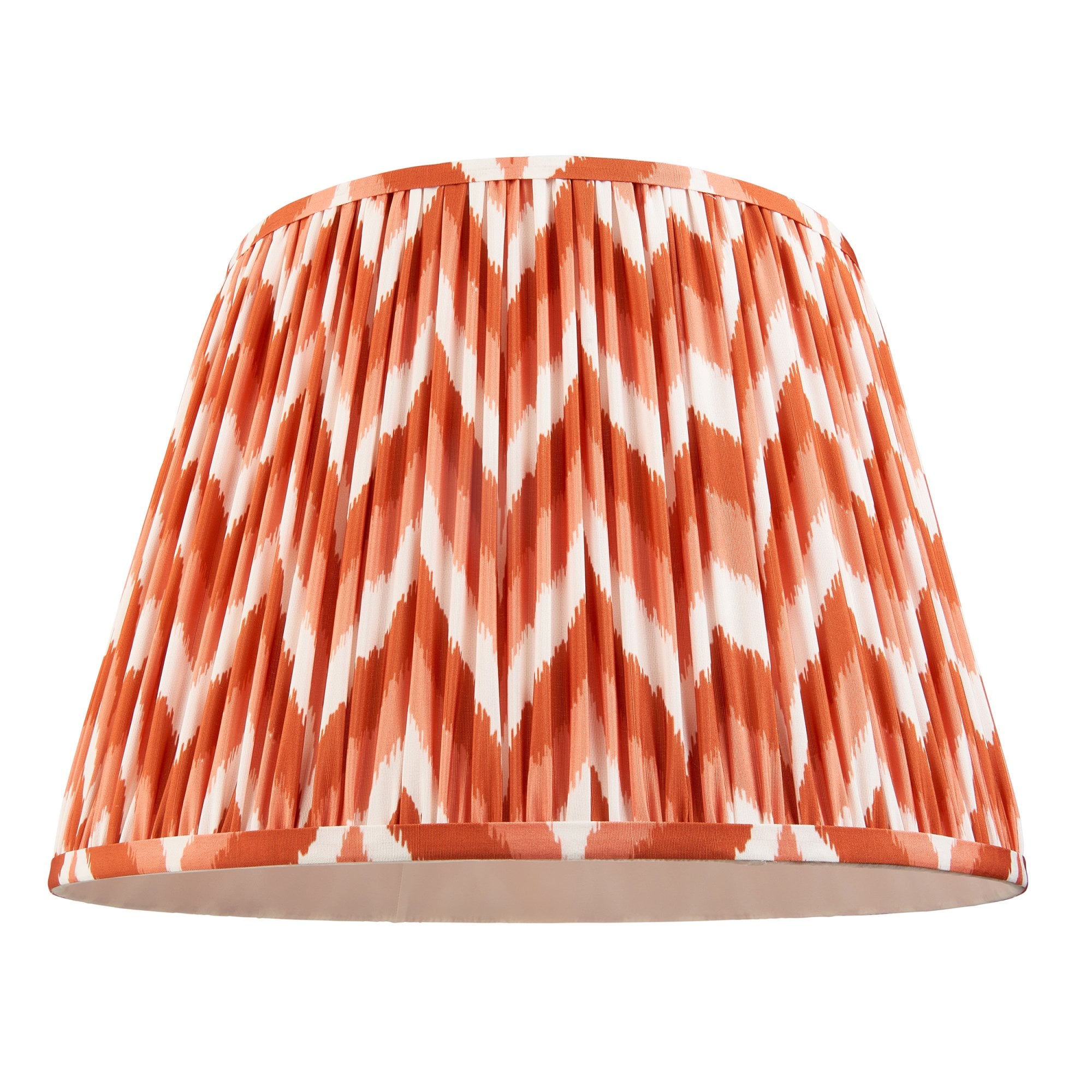 Endon Zigzag Single Light Shade 40cm - Apricot Orange Fabric