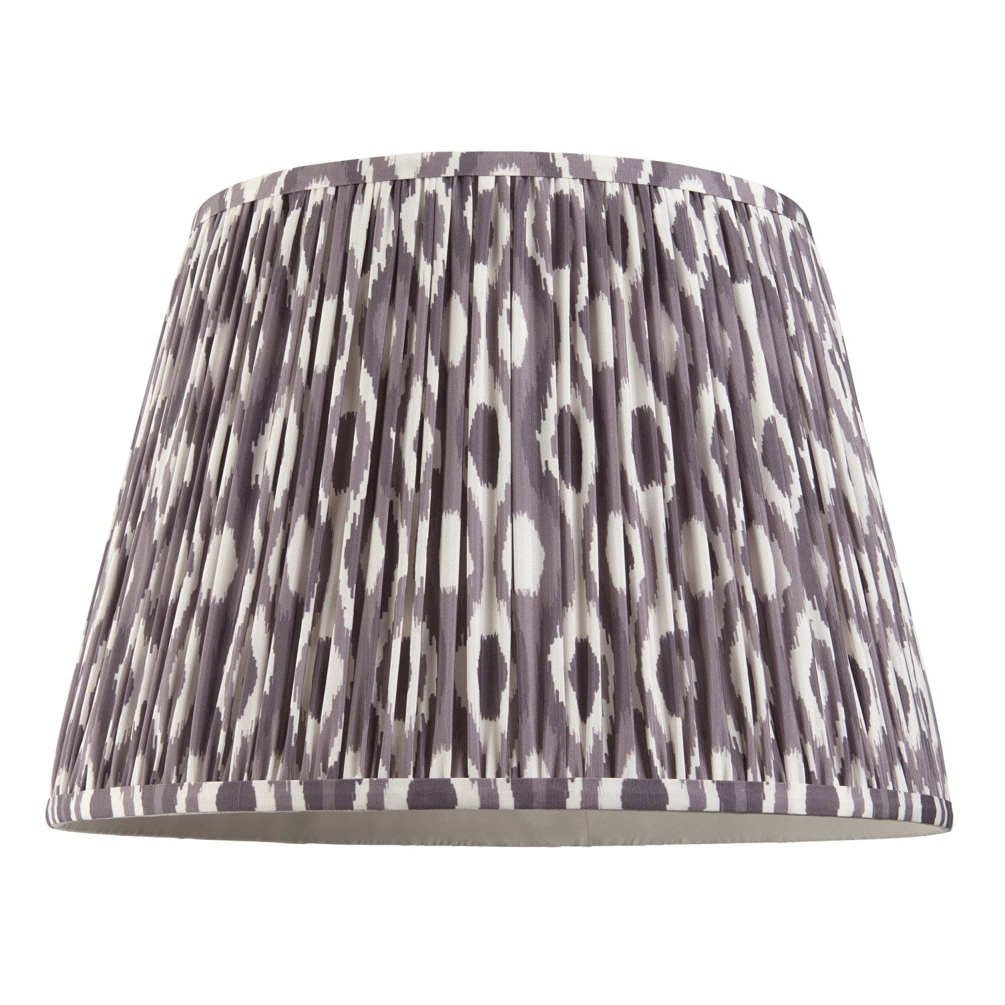 Endon Ikat Single Light Shade 40cm - Pearl Grey Fabric