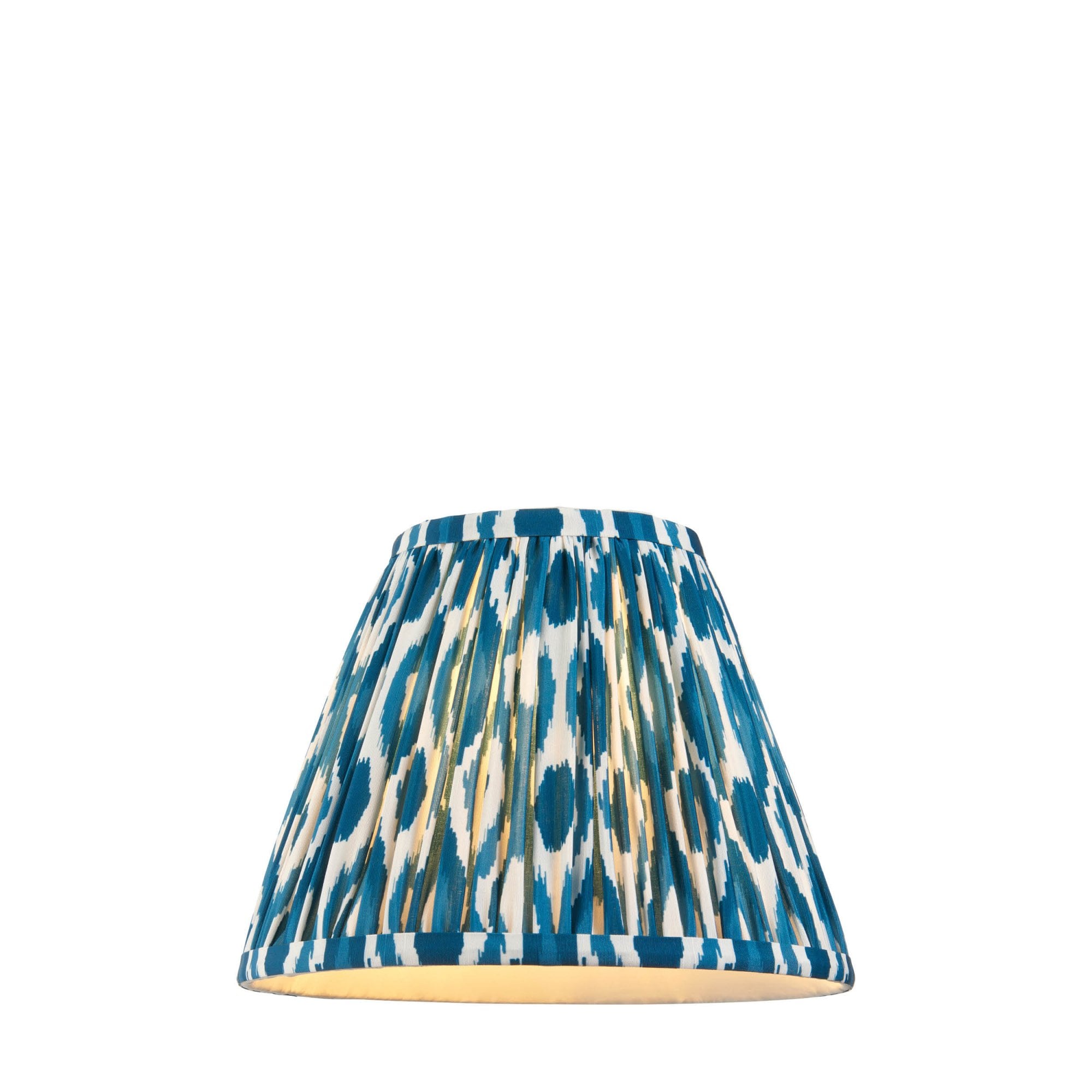 Endon Ikat Single Light Shade 25cm - Marlin Blue Fabric