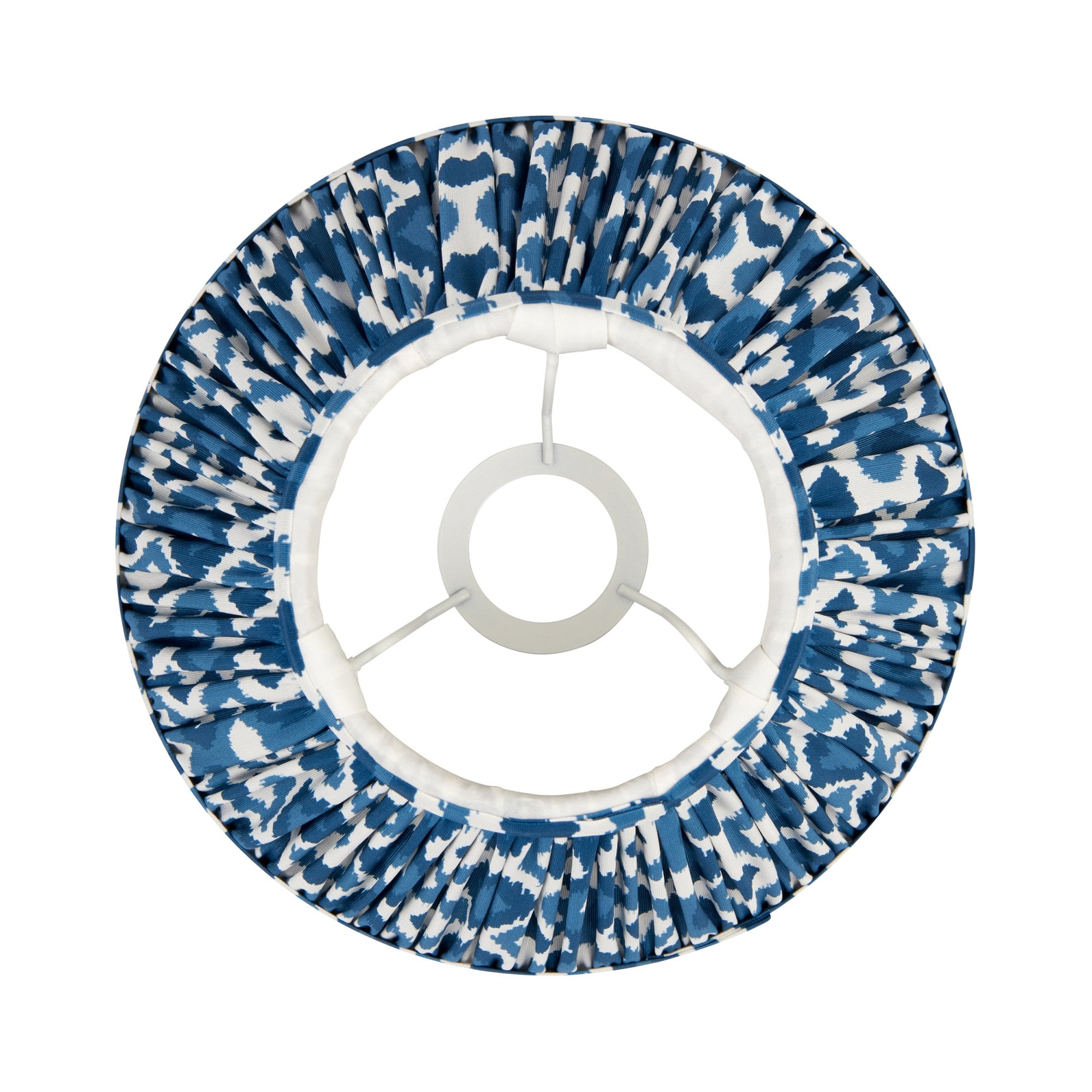 Endon Ikat Single Light Shade 25cm - Marlin Blue Fabric