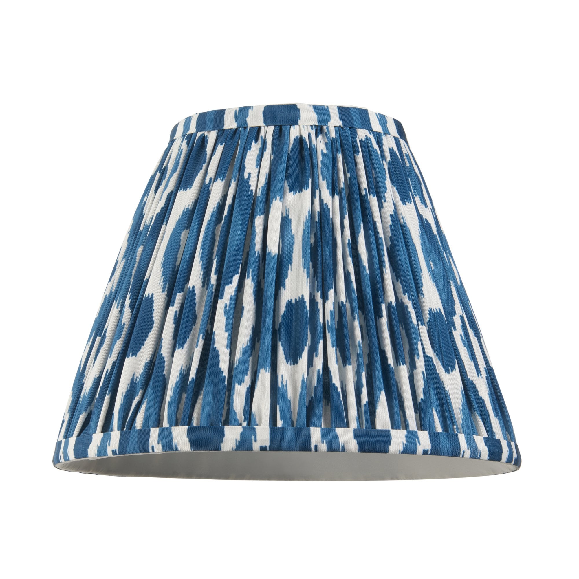 Endon Ikat Single Light Shade 25cm - Marlin Blue Fabric
