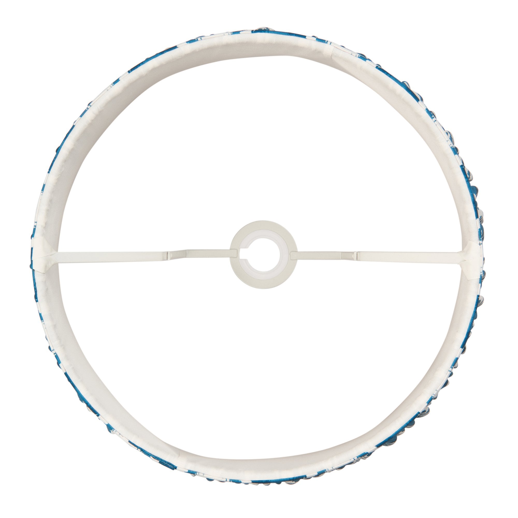 Endon Ikat Single Light Shade 35cm - Marlin Blue Fabric