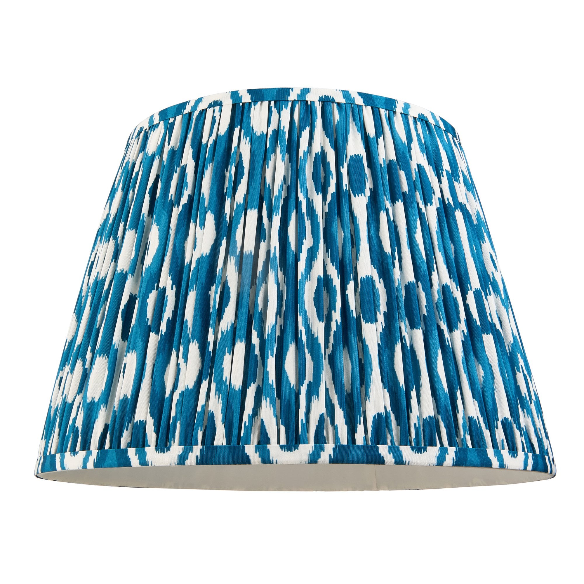 Endon Ikat Single Light Shade 40cm - Marlin Blue Fabric