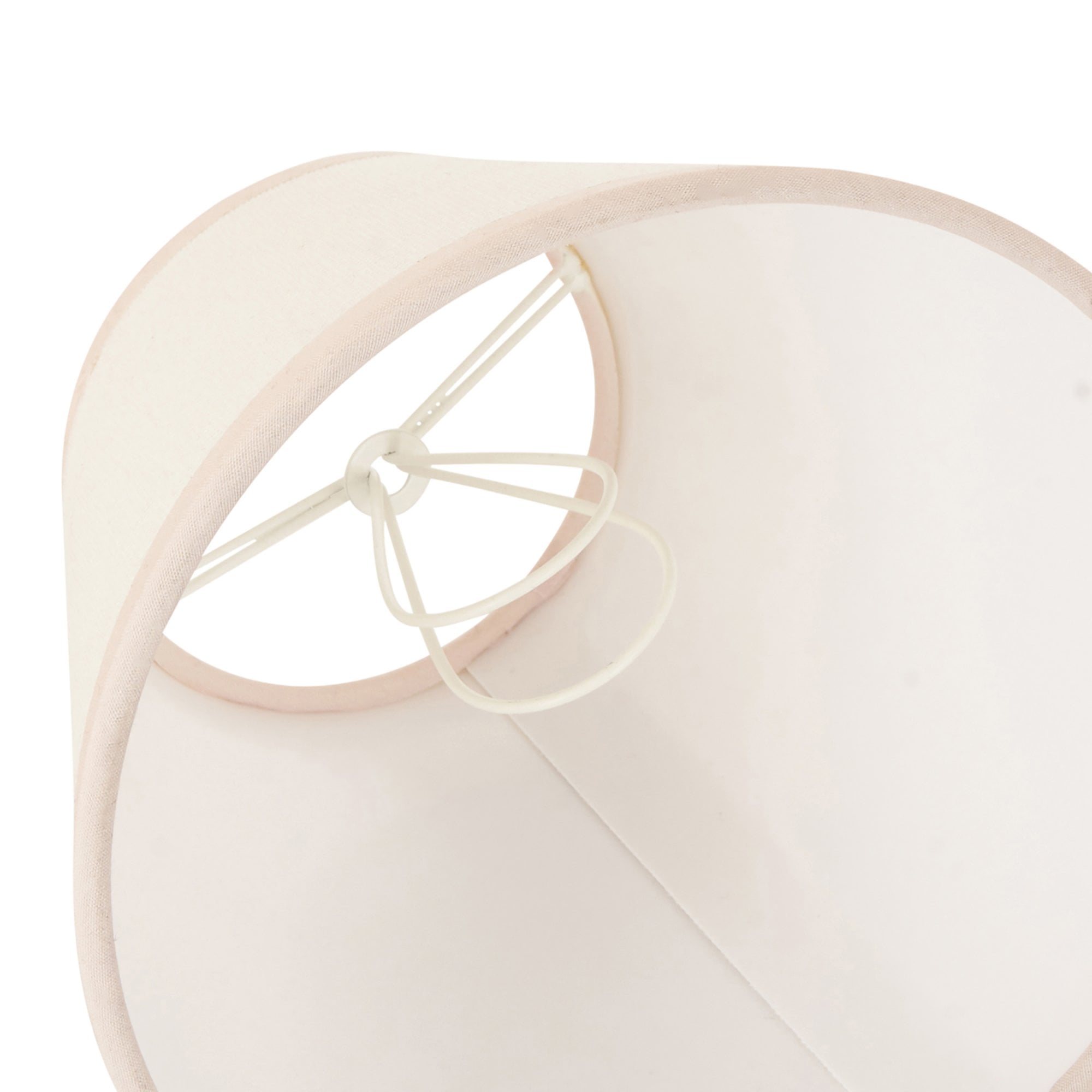 Endon Ivy Single Light Shade 16cm - Vintage White & Almond White Fabric