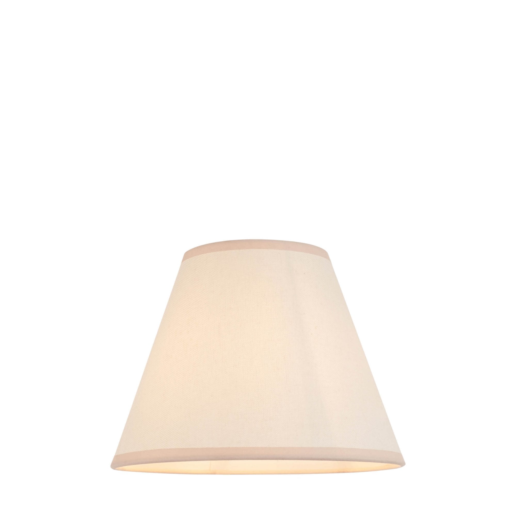 Endon Ivy Single Light Shade 25cm - Vintage White & Almond White Fabric