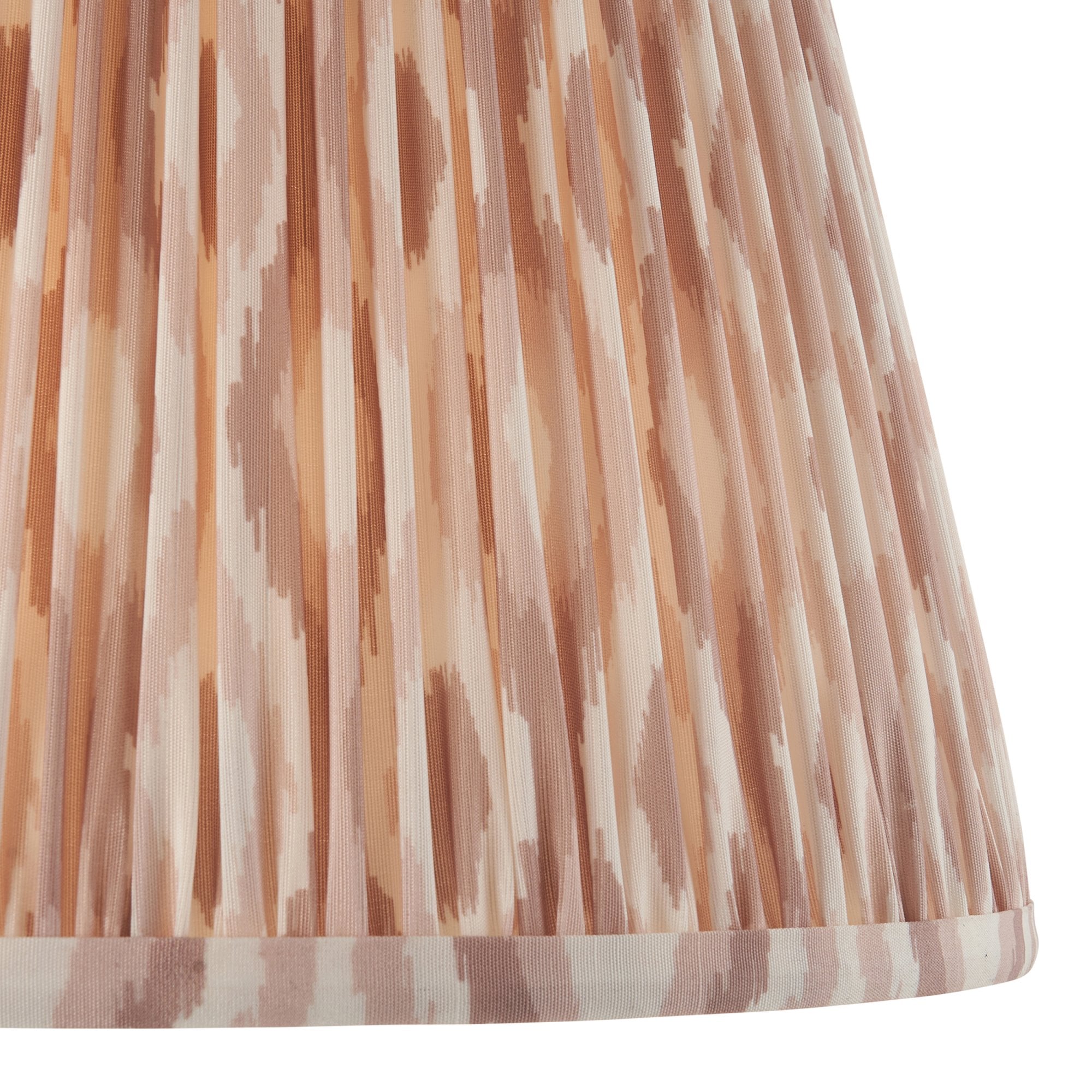 Endon Ikat Single Light Shade 35cm - Neutral Print Fabric