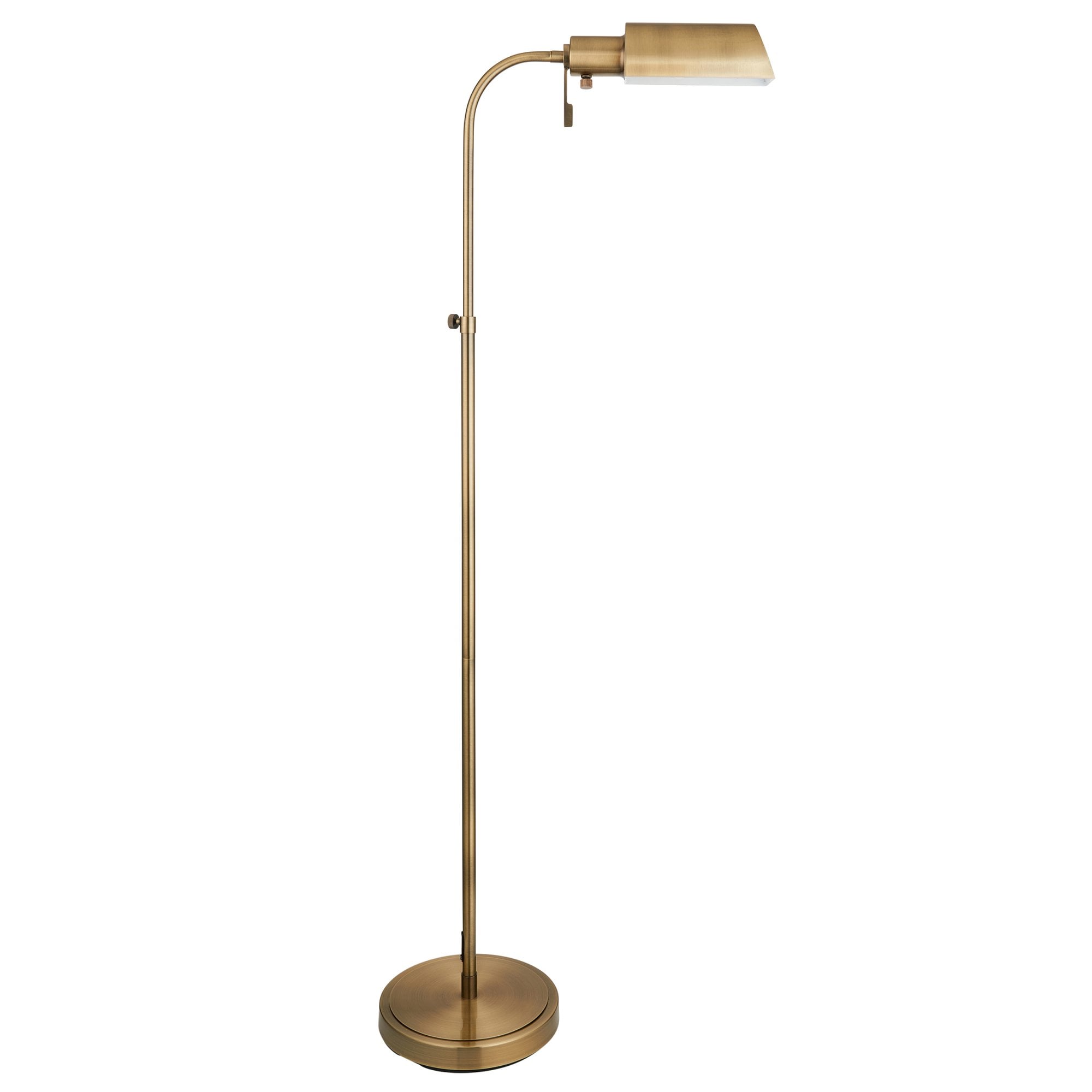 Endon Pharmacy Single Light Floor - Antique Brass Plate