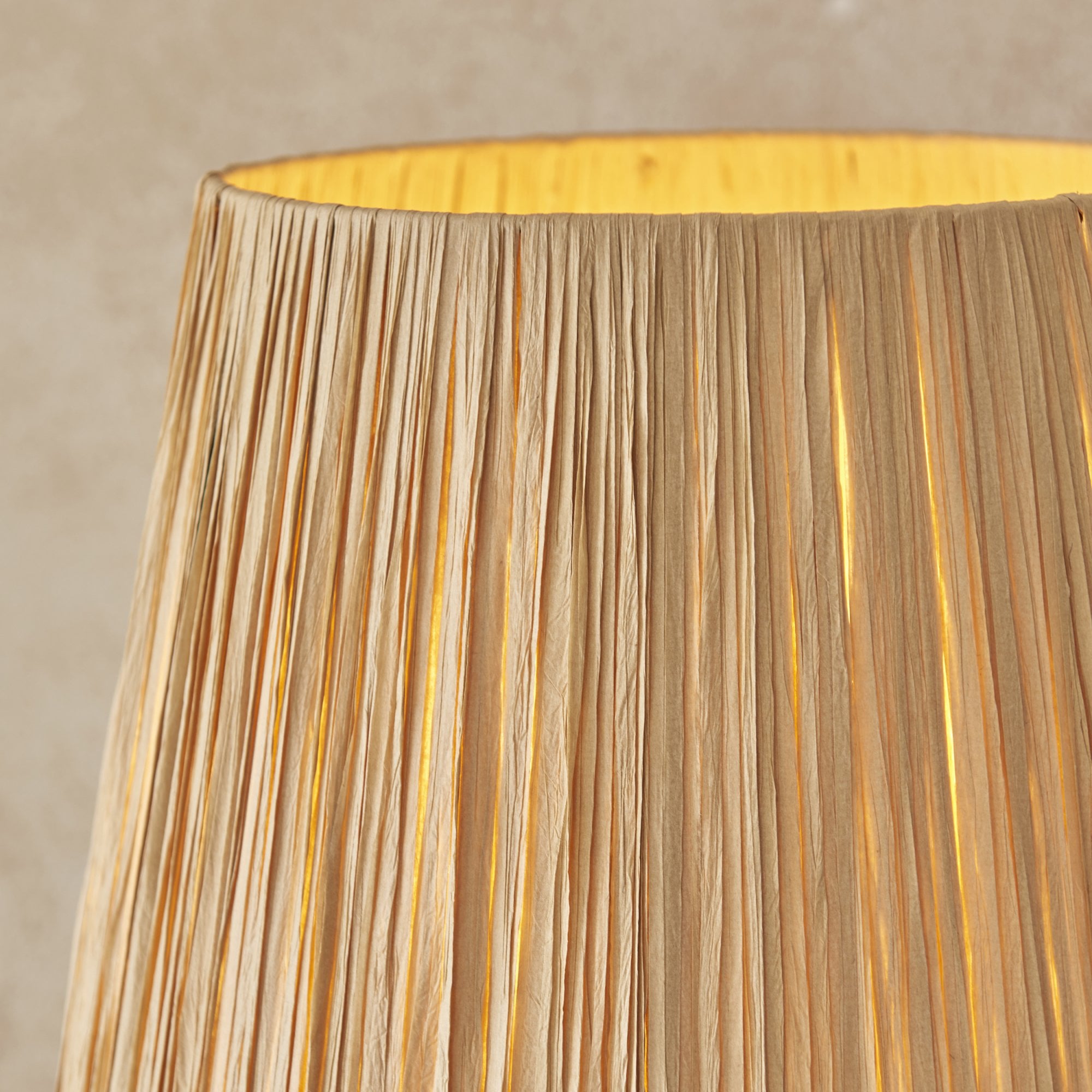 Endon Wriggle Single Light Floor - Brushed Aged Brass Plate & Natural Raffia