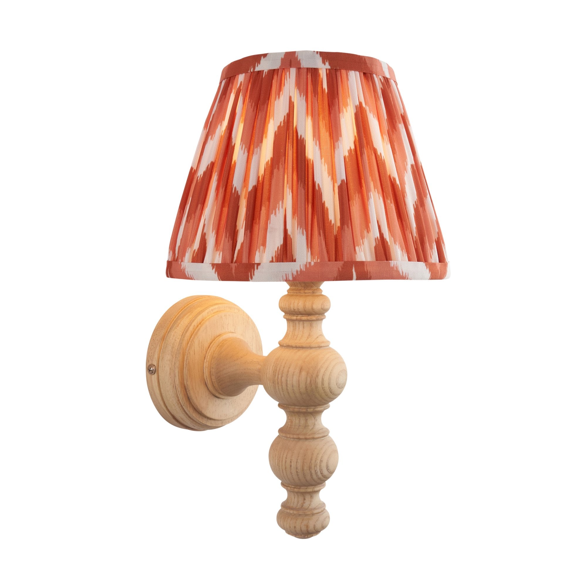Endon Bibury Wall Light & Zigzag 20cm Apricot Orange Shade