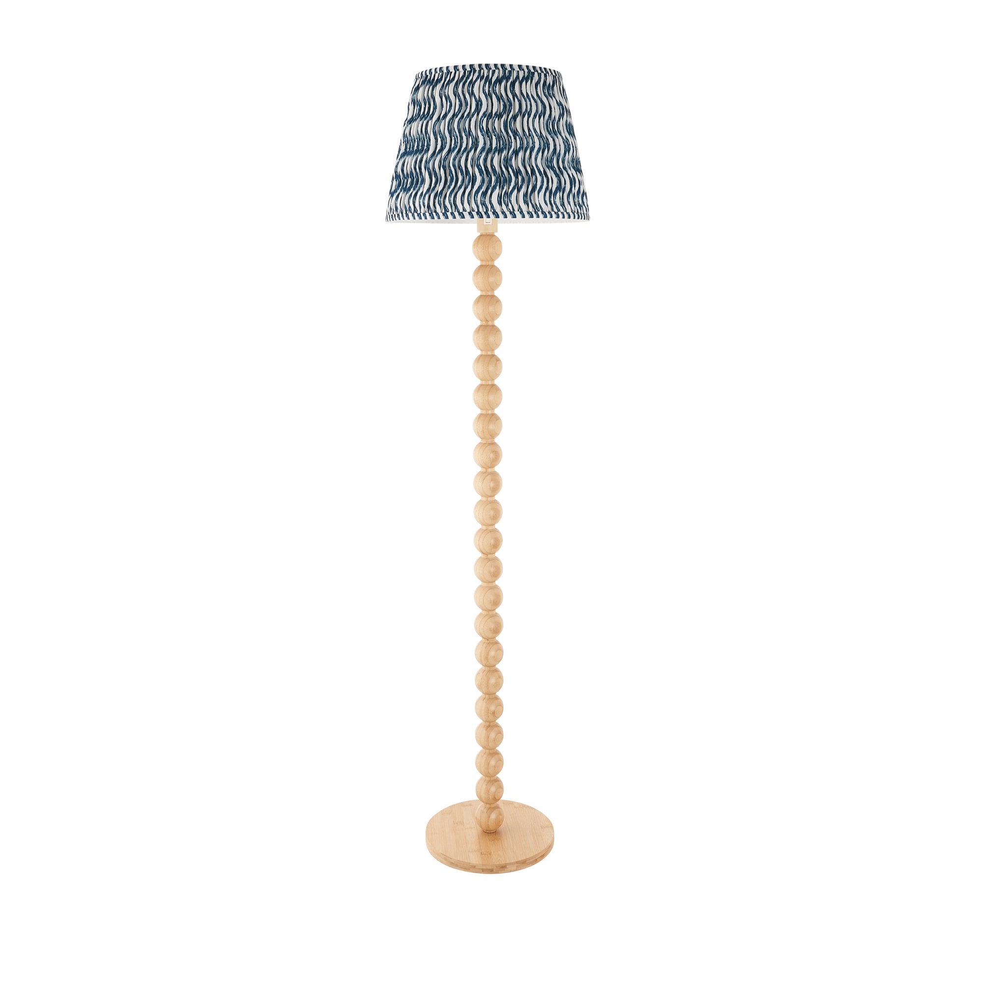 Endon Cane Floor Lamp & Ripple 40cm Marlin Blue Shade