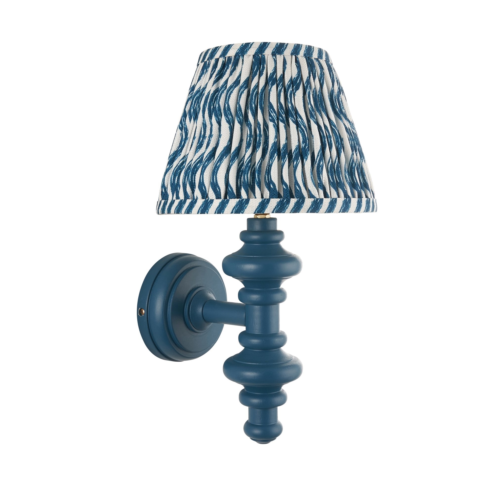 Endon Carnaby Satin Marlin Blue Wall Light & Ripple 20cm Marlin Blue Shade