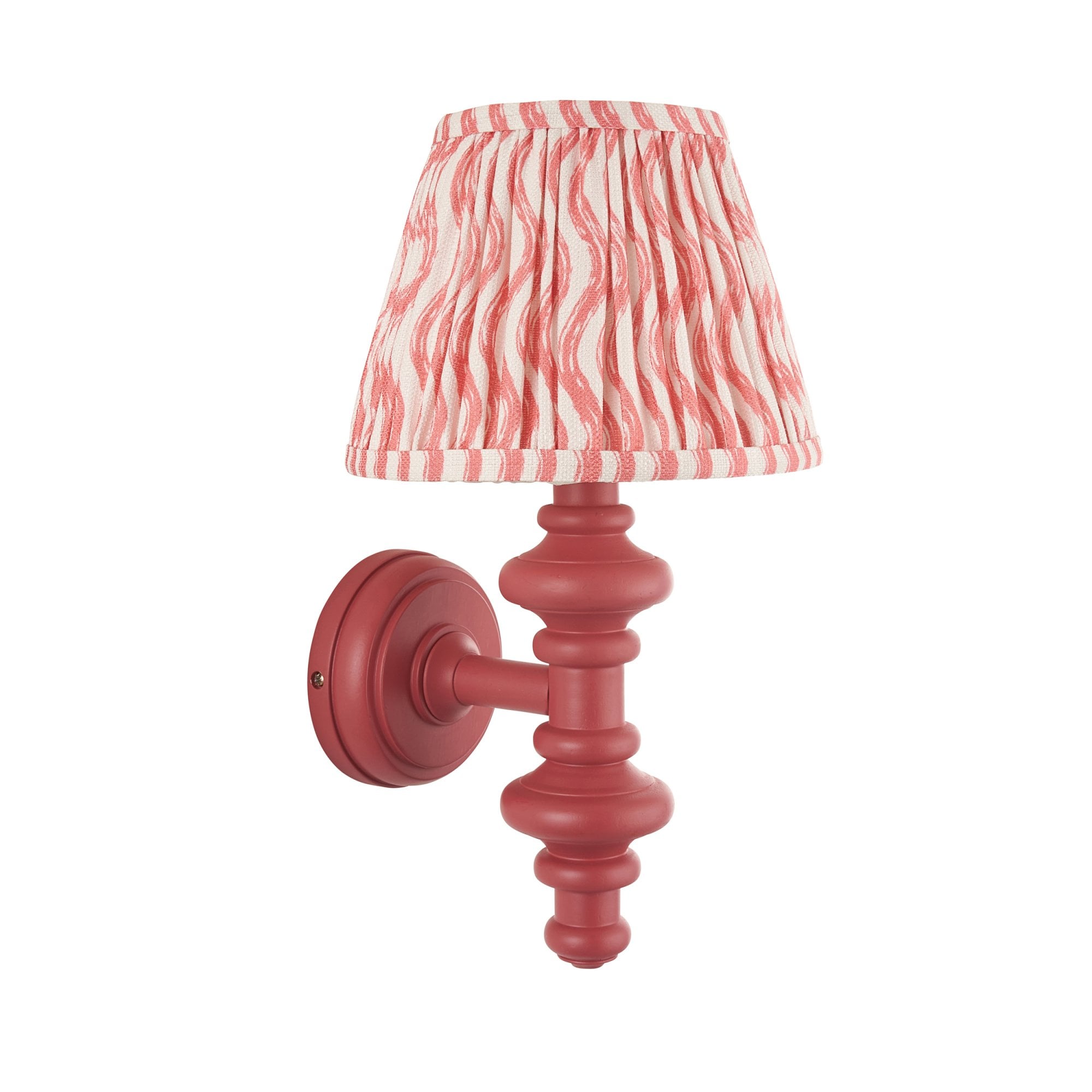 Endon Carnaby Satin Pink Clay Wall Light & Ripple 20cm Coral Pink Shade