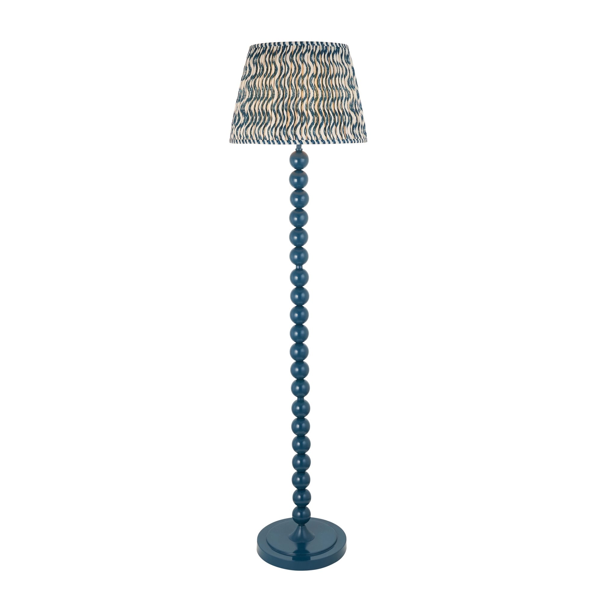 Endon Higgledy Gloss Marlin Blue Floor Lamp & Ripple 40cm Marlin Blue Shade