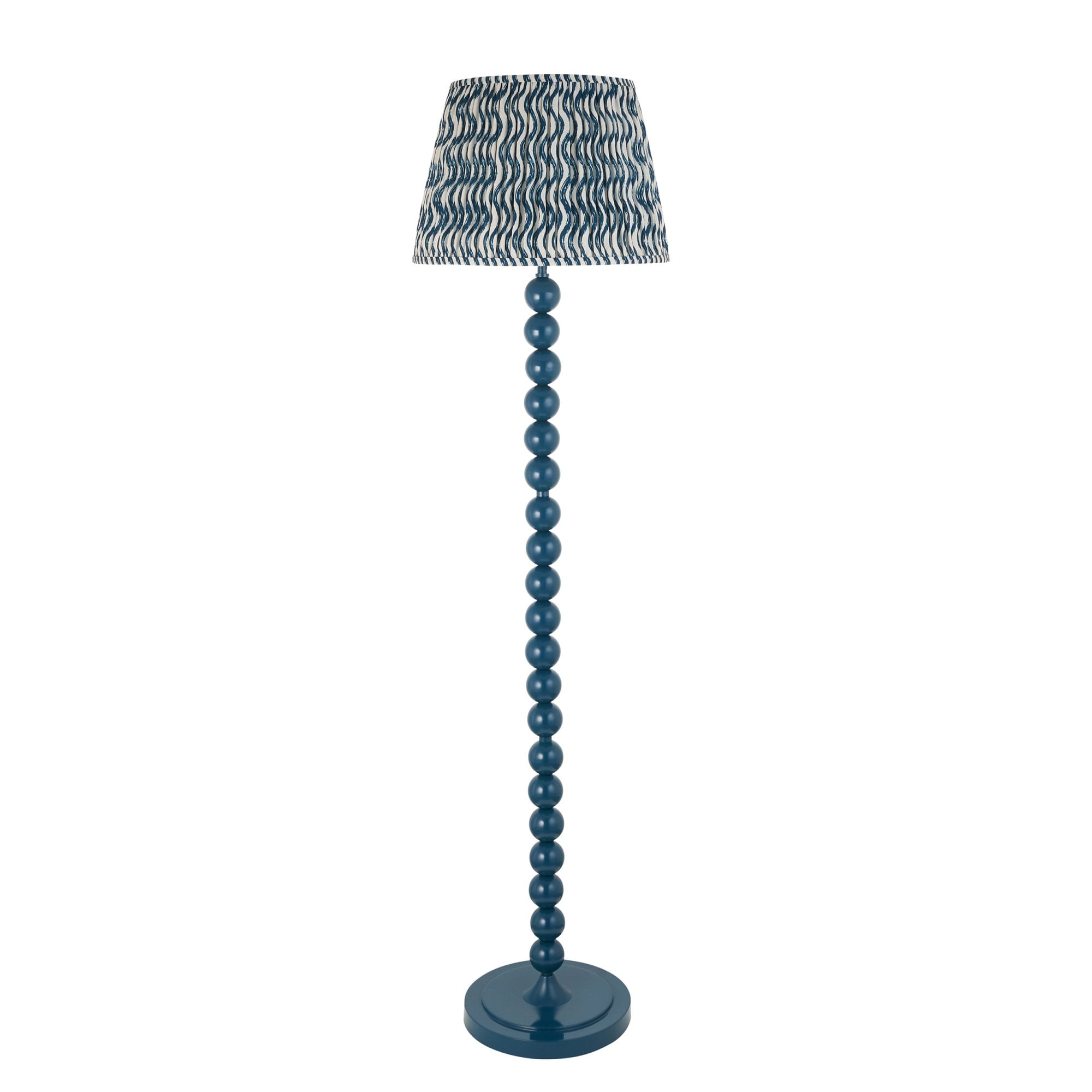Endon Higgledy Gloss Marlin Blue Floor Lamp & Ripple 40cm Marlin Blue Shade