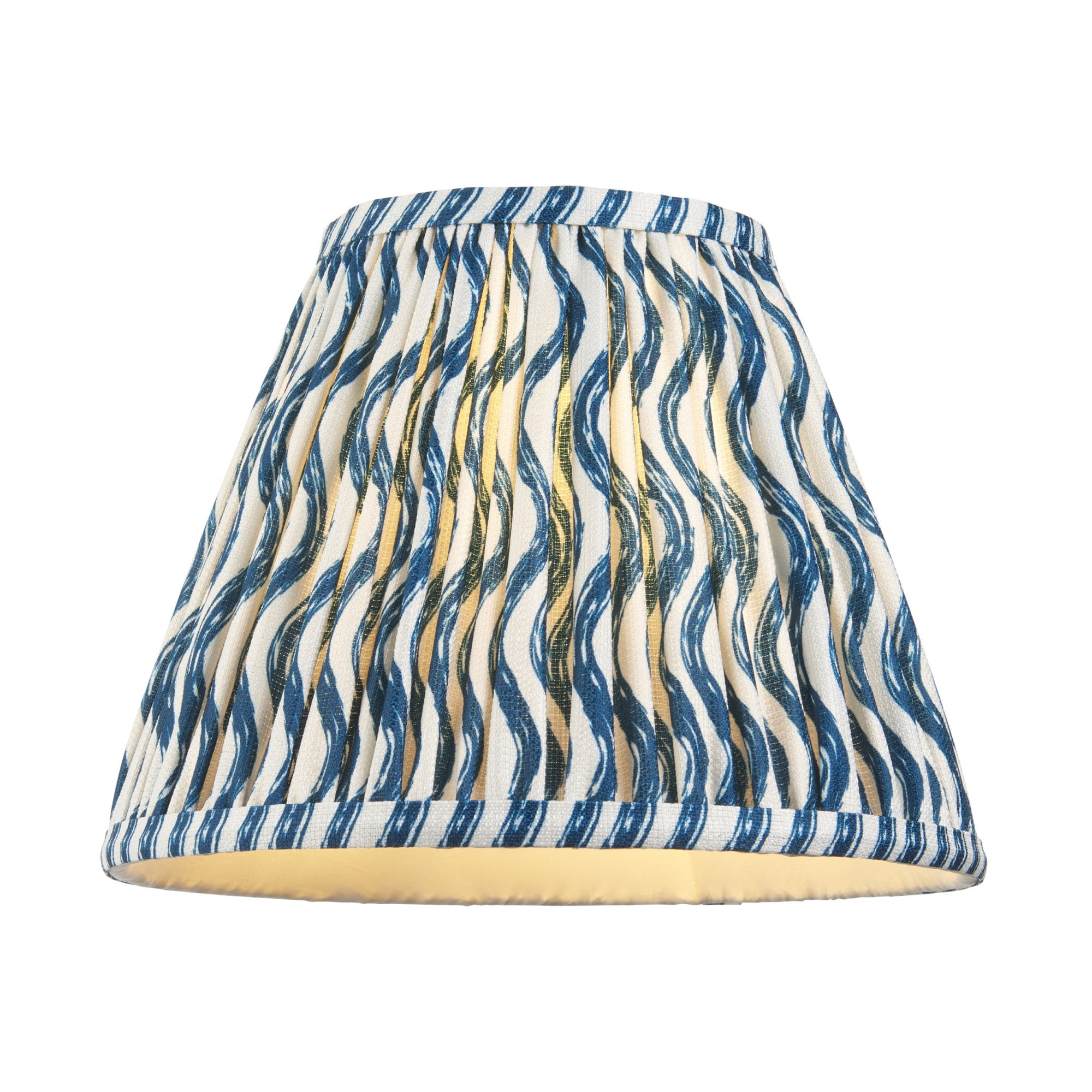 Endon Higgledy Gloss Almond White Table Lamp & Ripple 25cm Marlin Blue Shade