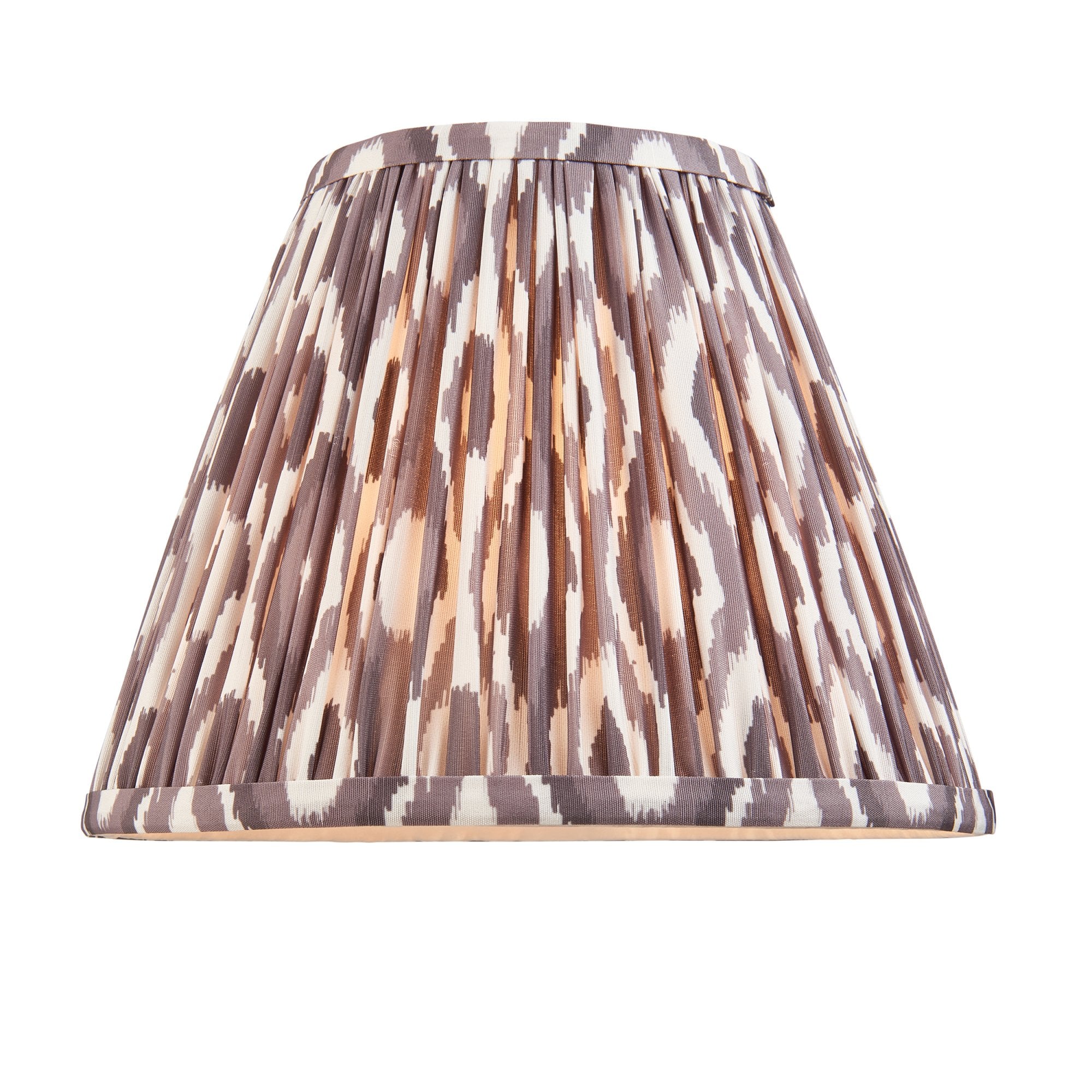 Endon Higgledy Gloss Almond White Table Lamp & Ikat 25cm Pearl Grey Shade