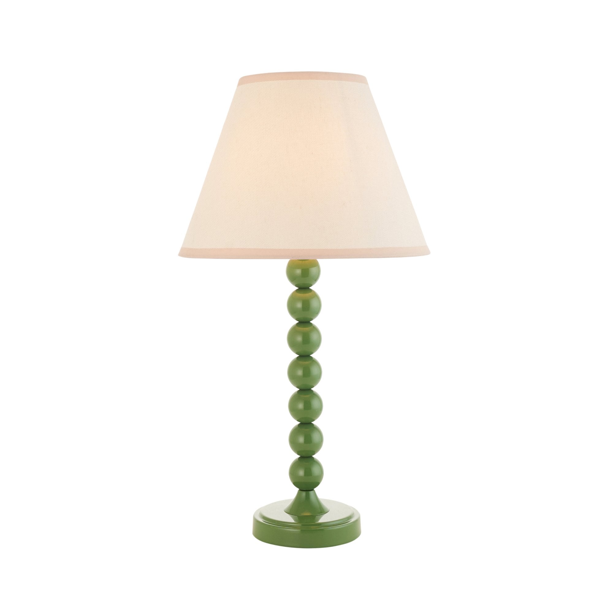 Endon Higgledy Gloss Cotswold Green Table Lamp & Ivy 25cm Vintage White Shade