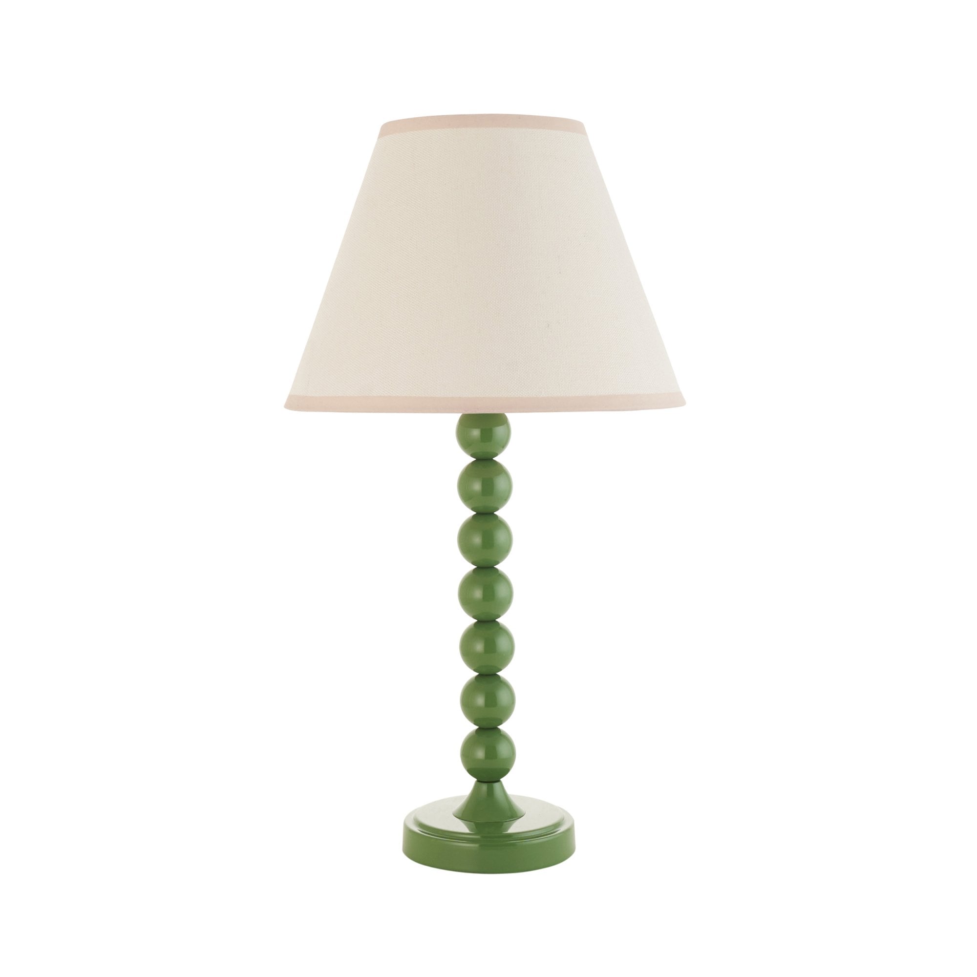 Endon Higgledy Gloss Cotswold Green Table Lamp & Ivy 25cm Vintage White Shade